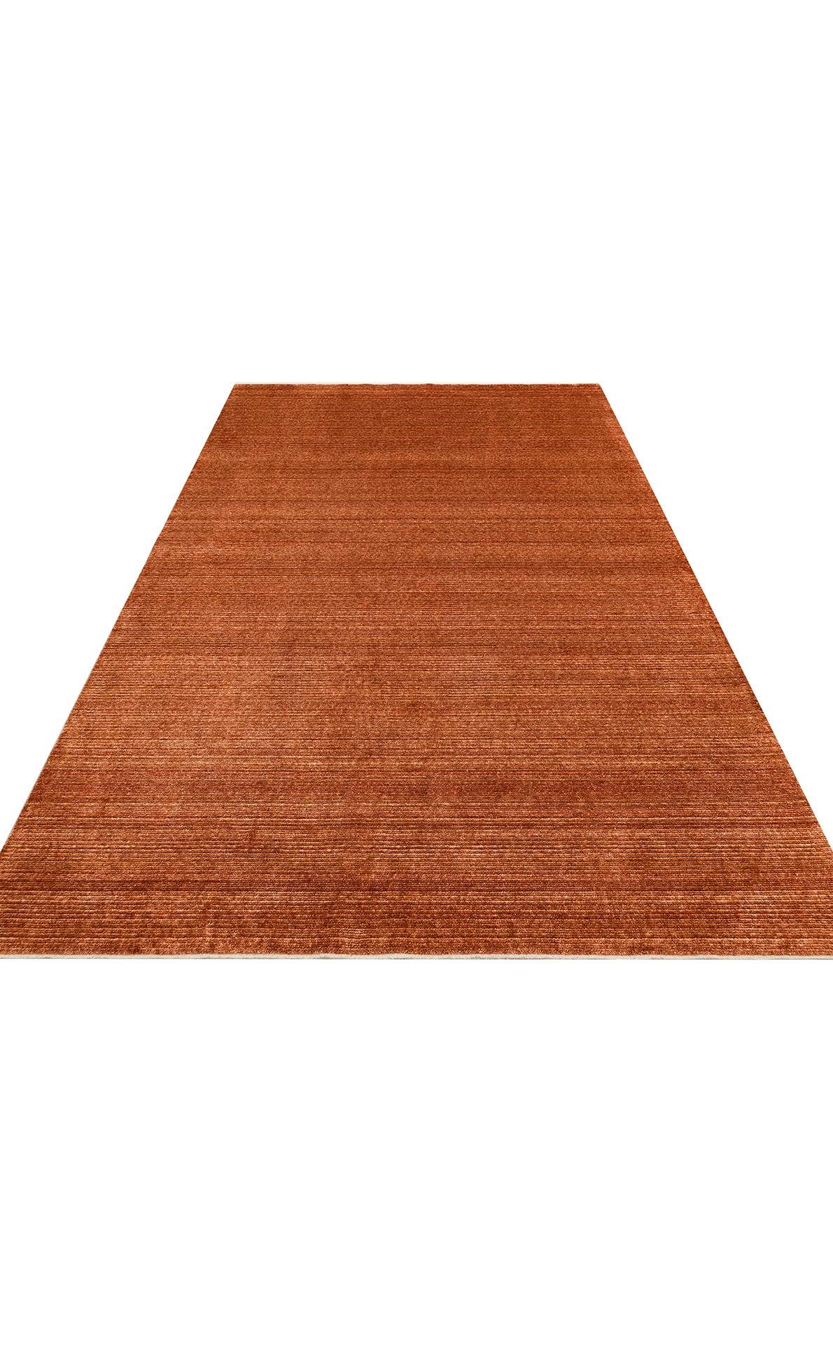 Çam Halı Gessi GES PLAIN TERRACOTTA Özel Hav Vermeyen ve Kolay Temizlenebilir Tencel Kullanılarak El Emeği ile Özel Tezgahlarda Üretilen Modern Kara Tezgah Halısı