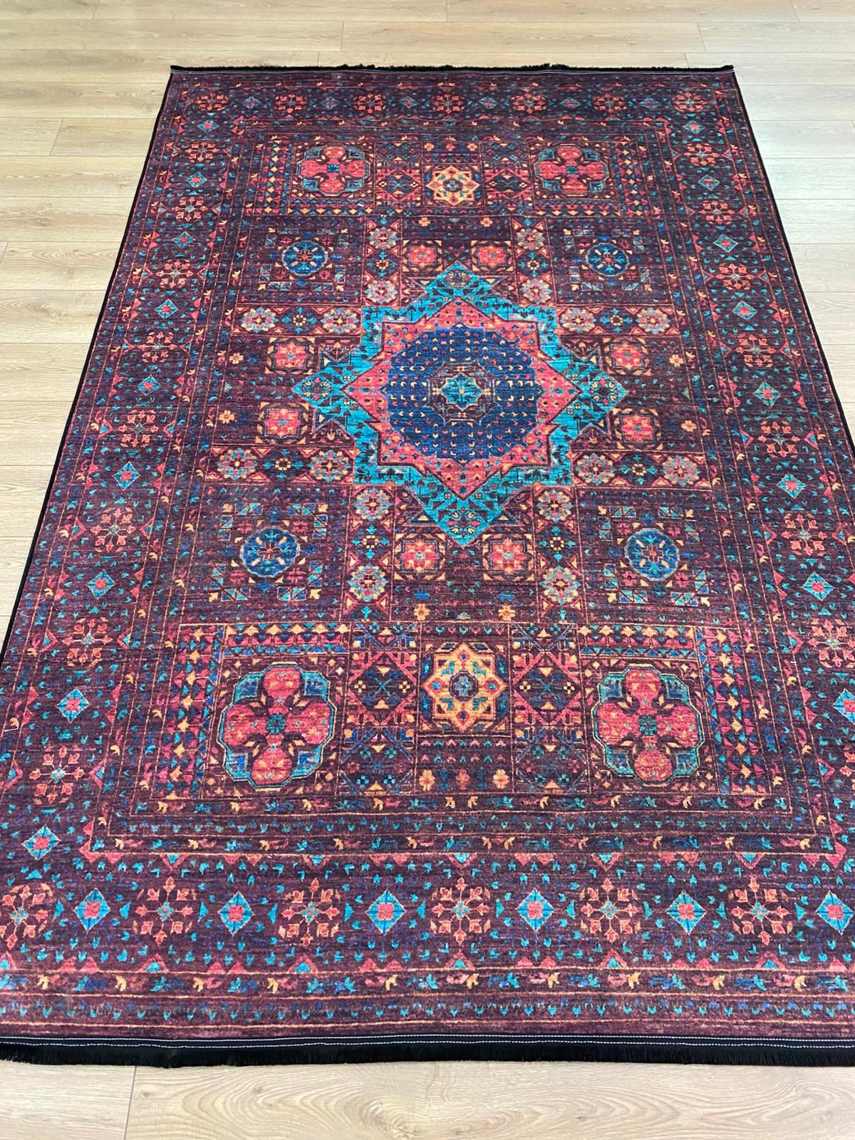 Çam Halı Gloria TD598 Multi Etnik Desen Dokuma Saçaklı Kilim