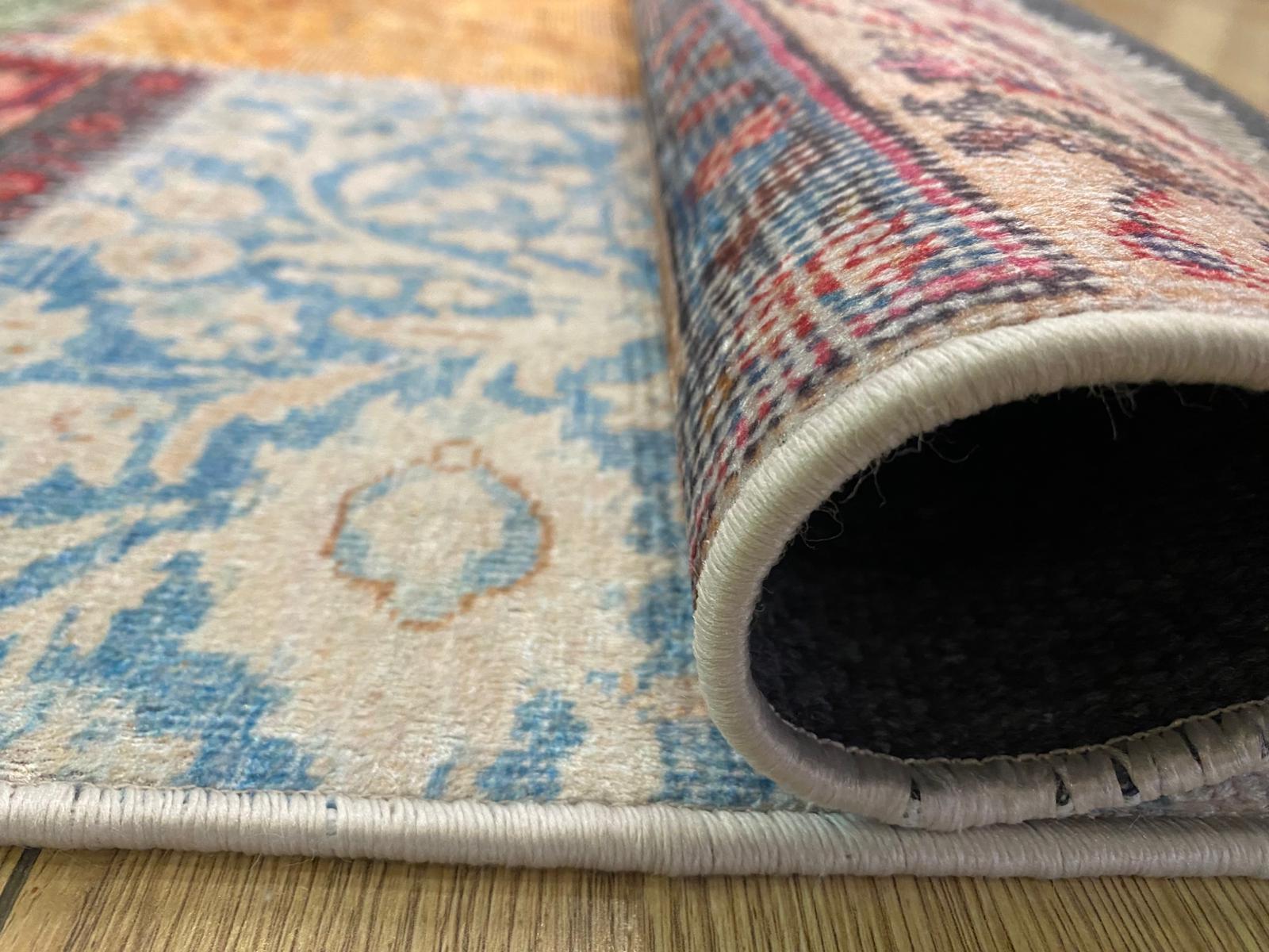 Çam Halı Gloria TD776 Multi Patchwork Desen Dokuma Saçaklı Kilim