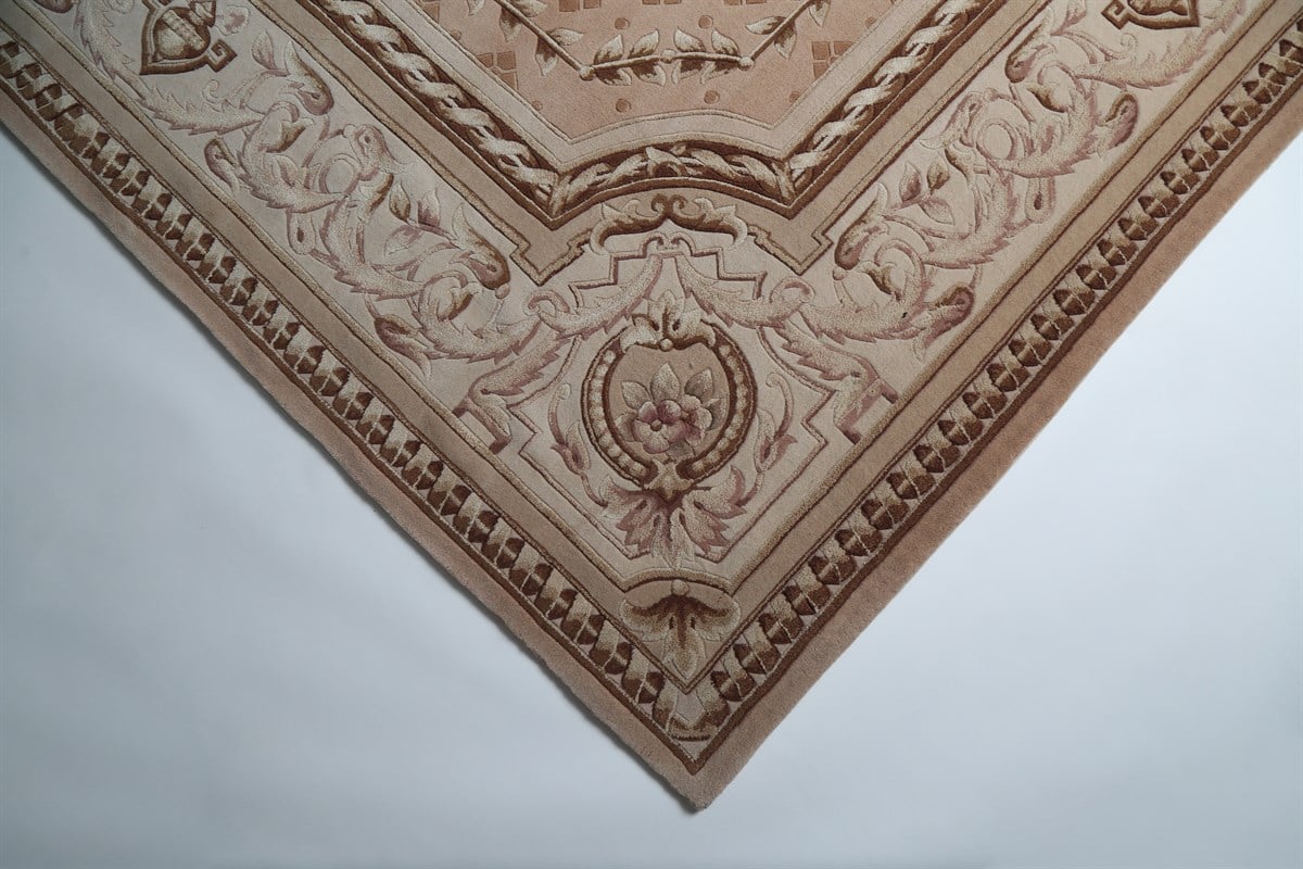 Çam Halı Kabartmalı Kare Çin Halısı-38 Yeni Zellanda Yünü El Dokuması Halı