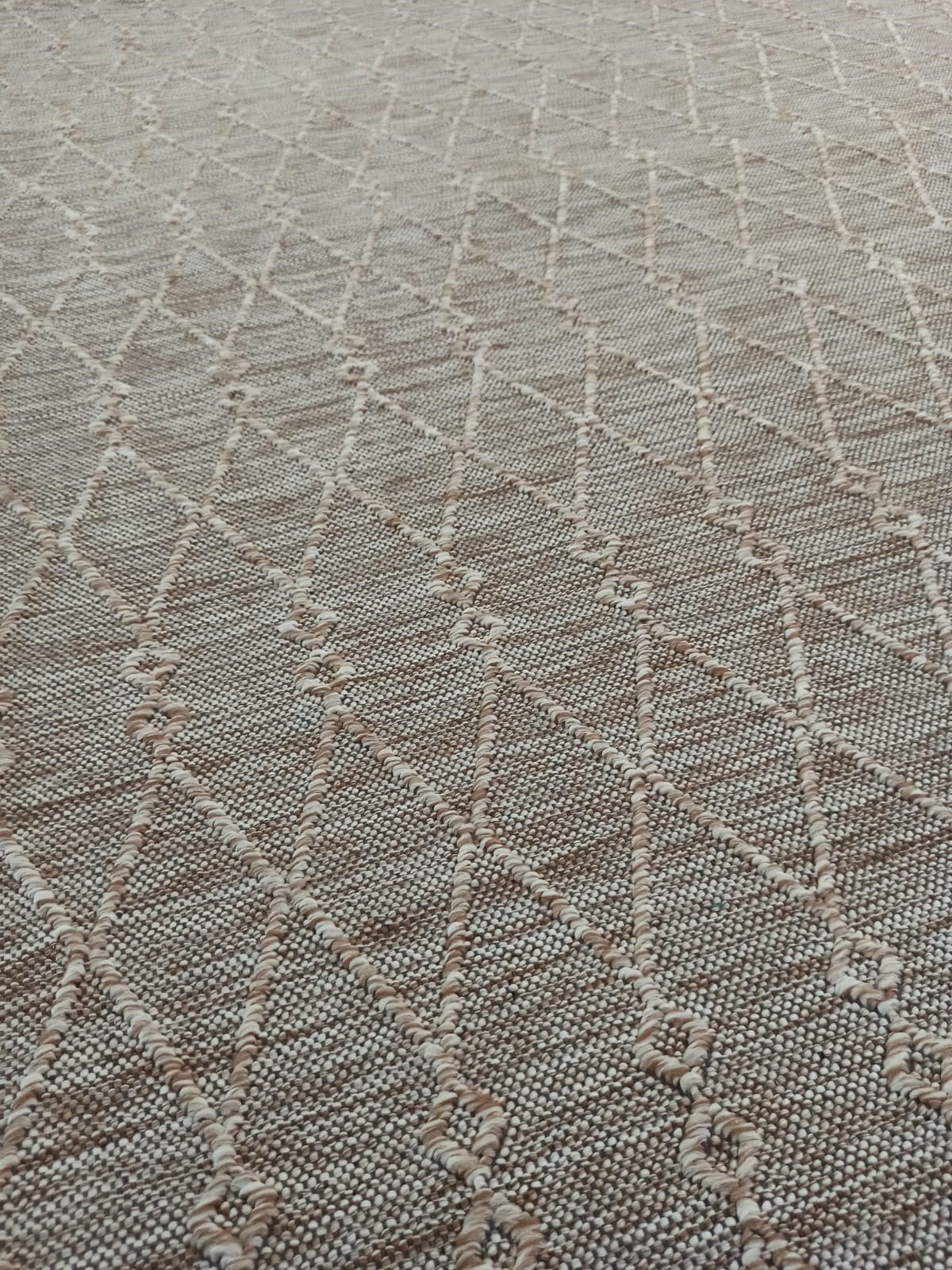 Çam Halı Mono MN 6046 Bej İskandinav Desenli Örgü Dokuma Kilim