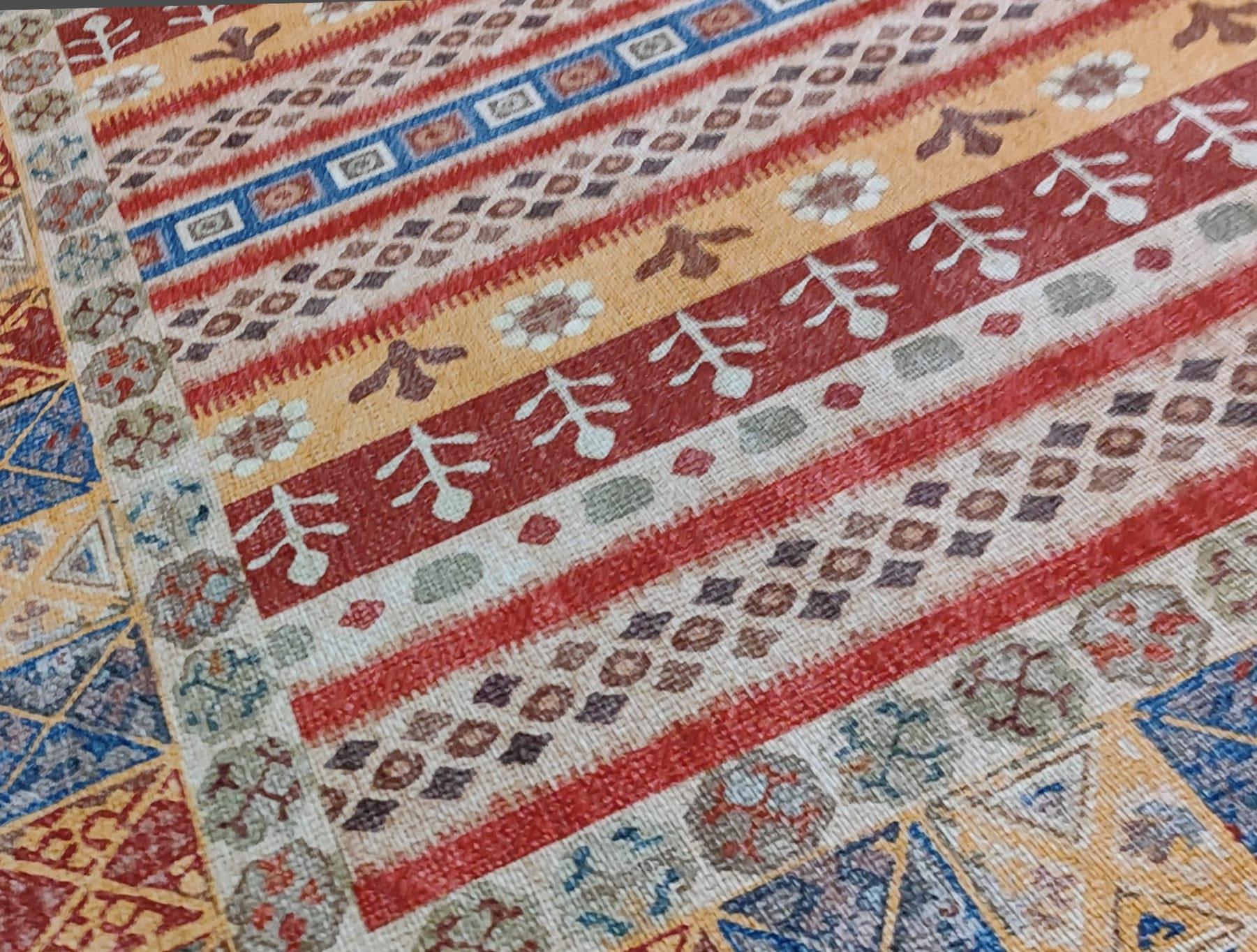 Çam Halı Siesta Etnik 32-564 Etnik Eskitme Desenli Dokuma Tabanlı Yıkanabilir Şönil Salon ve Oda Halısı