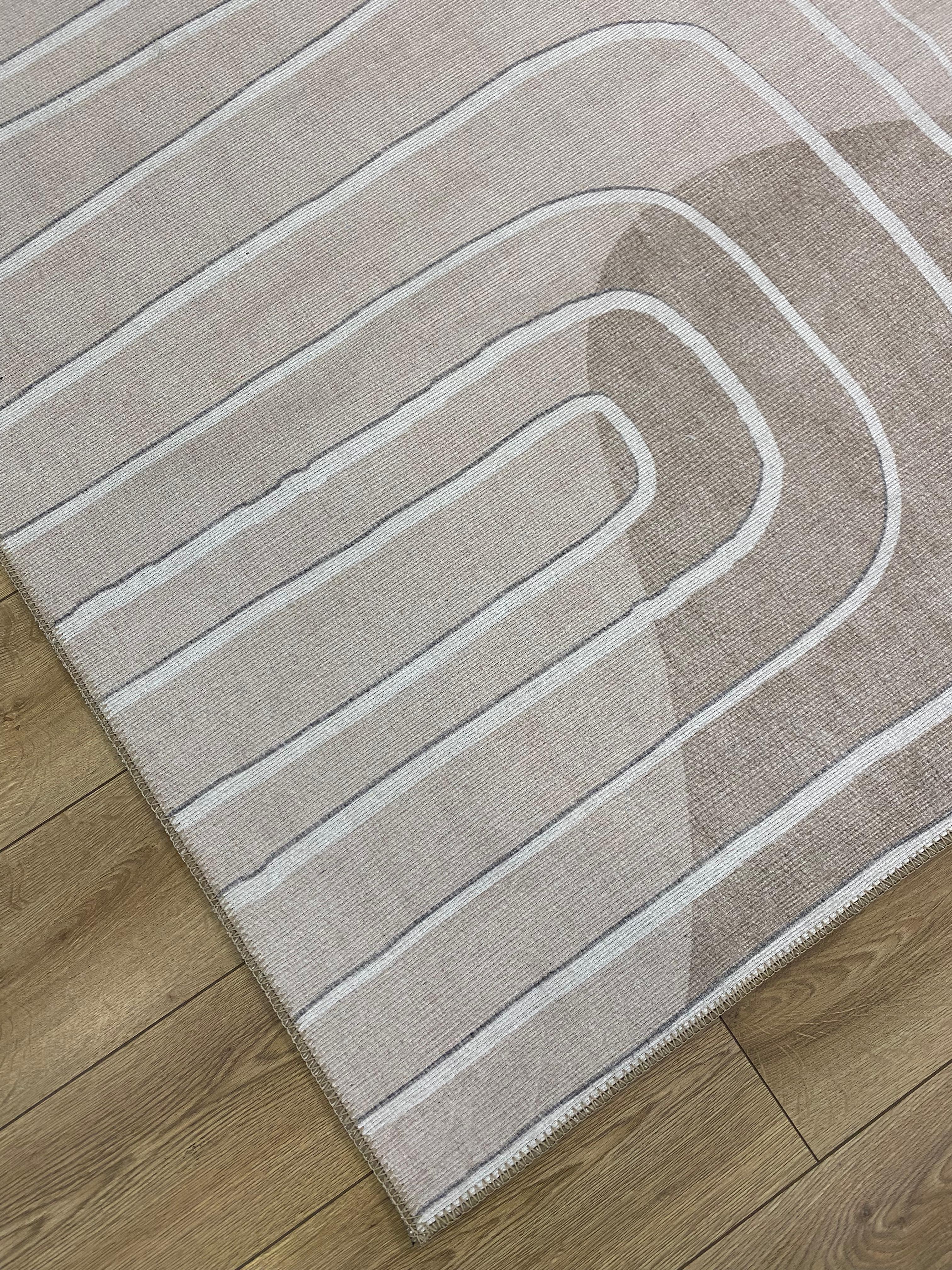 Çam Halı Siesta Modern 32-518 Modern Desenli Dokuma Tabanlı Yıkanabilir Şönil Salon ve Oda Halısı