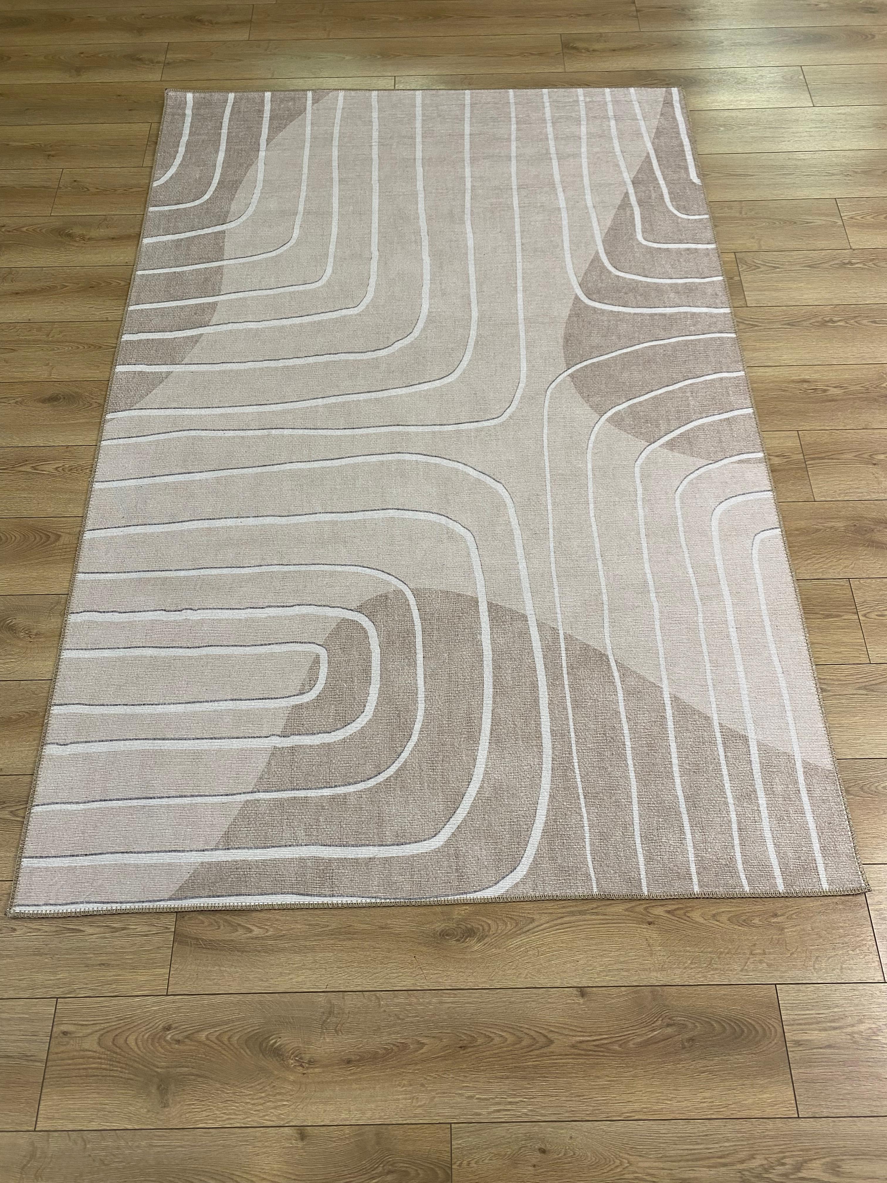 Çam Halı Siesta Modern 32-518 Modern Desenli Dokuma Tabanlı Yıkanabilir Şönil Salon ve Oda Halısı