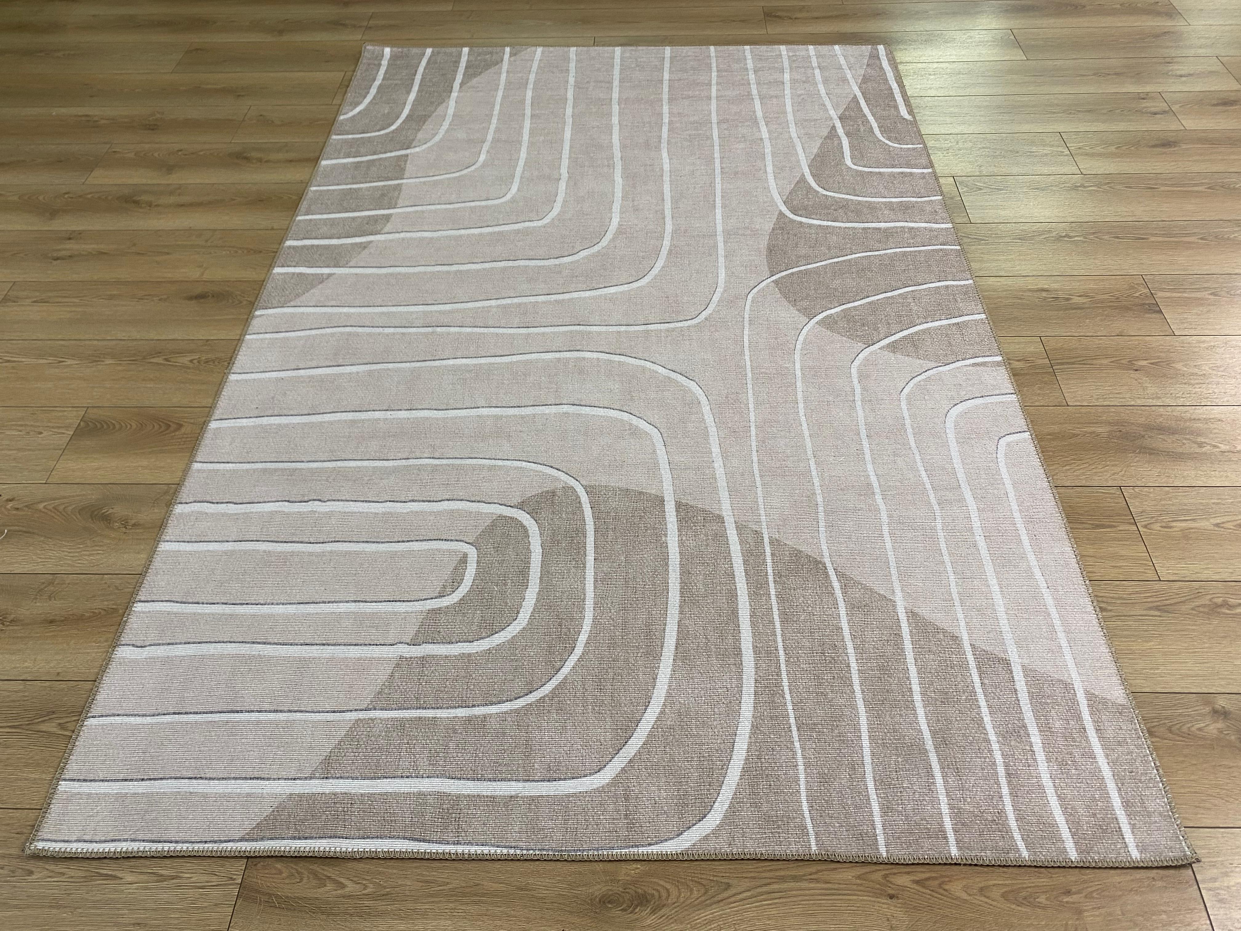 Çam Halı Siesta Modern 32-518 Modern Desenli Dokuma Tabanlı Yıkanabilir Şönil Salon ve Oda Halısı