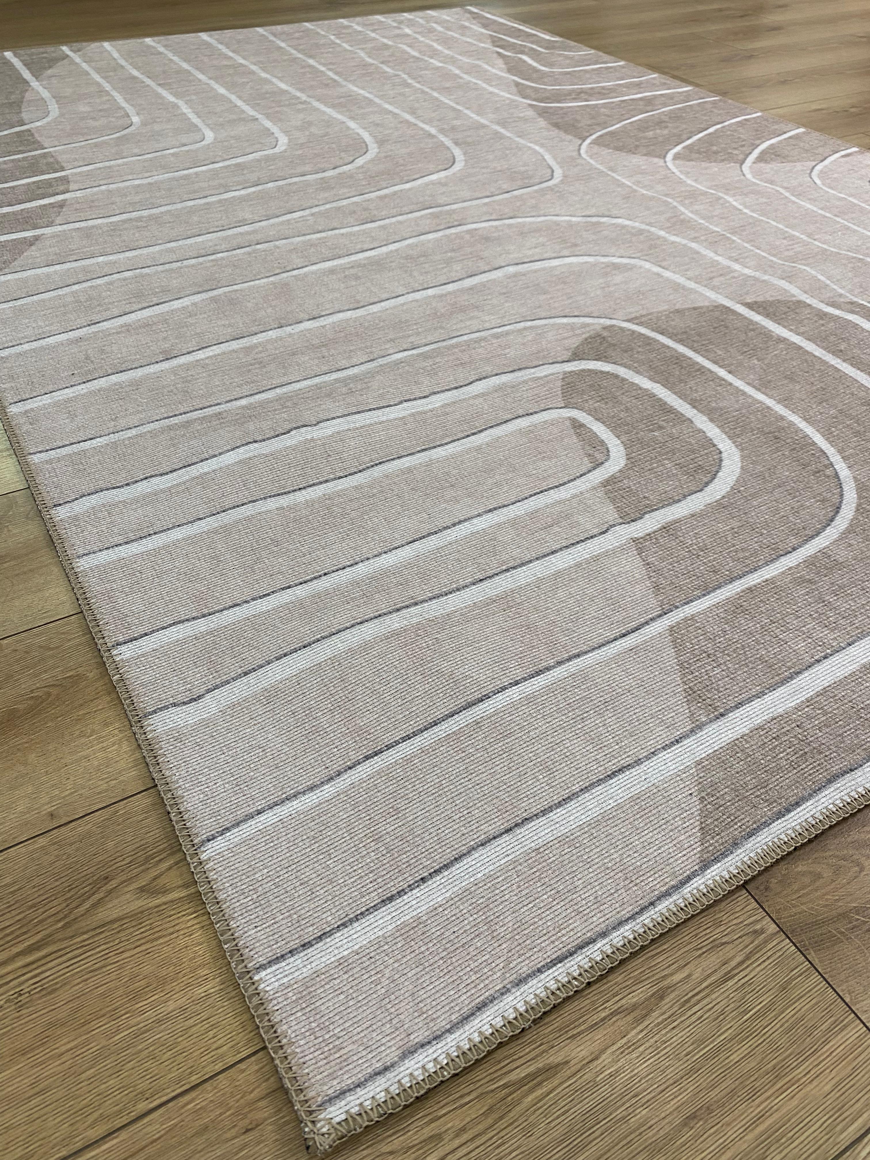 Çam Halı Siesta Modern 32-518 Modern Desenli Dokuma Tabanlı Yıkanabilir Şönil Salon ve Oda Halısı