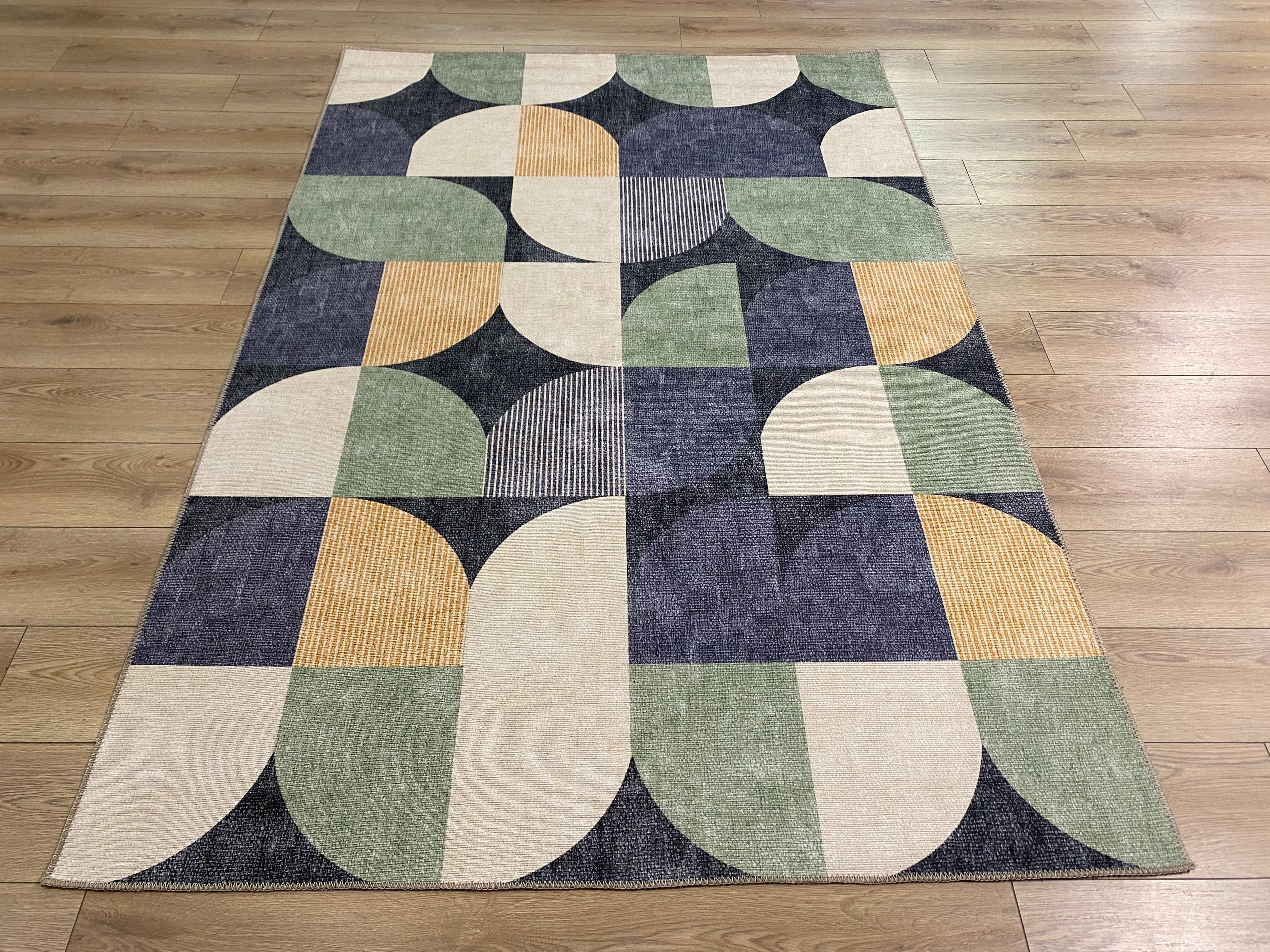 Çam Halı Siesta Modern 32-526 Modern Desenli Dokuma Tabanlı Yıkanabilir Şönil Salon ve Oda Halısı