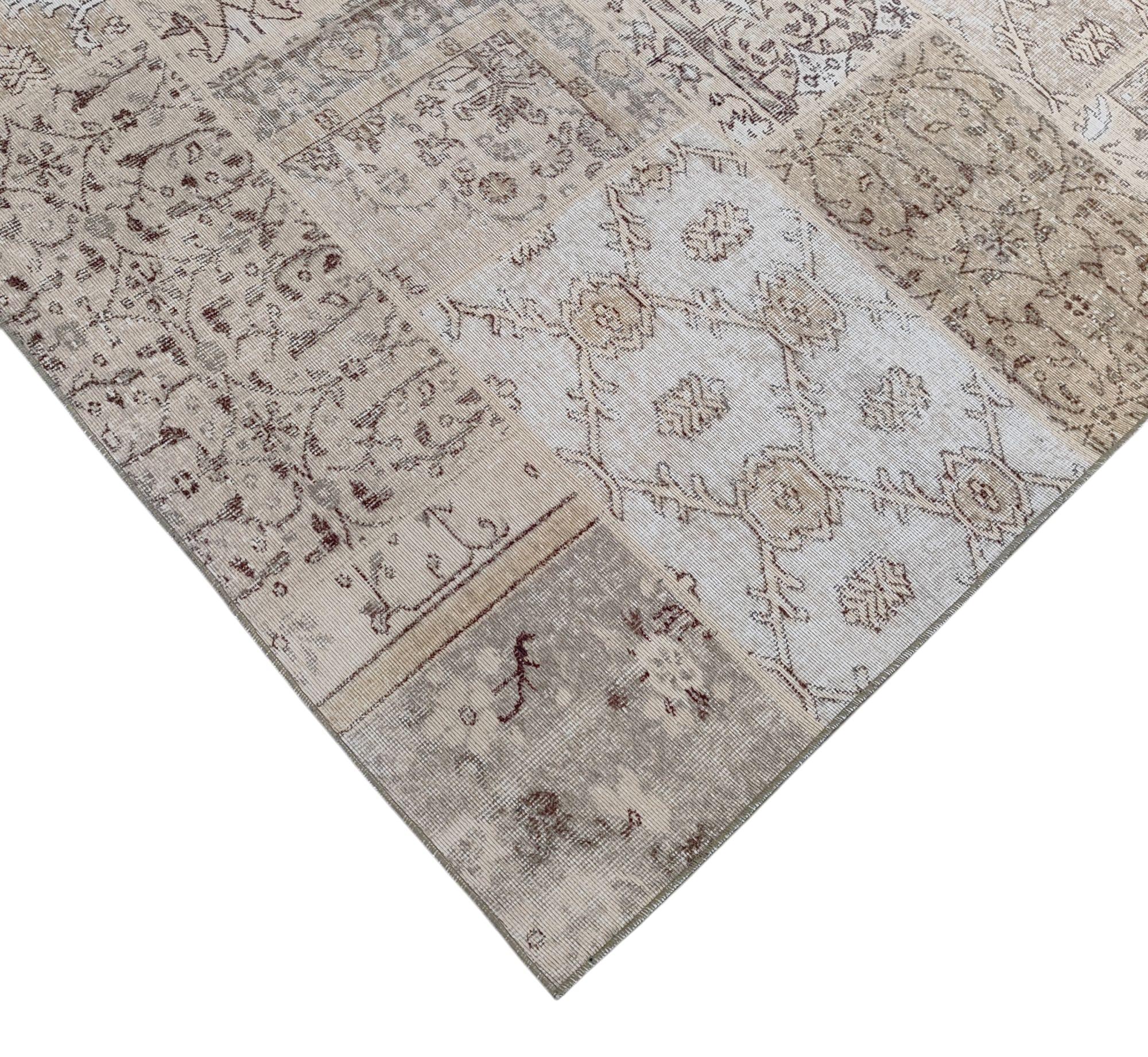 Çam Halı Siesta Patchwork 32-458 Etnik Eskitme Desenli Dokuma Tabanlı Yıkanabilir Şönil Salon ve Oda Halısı