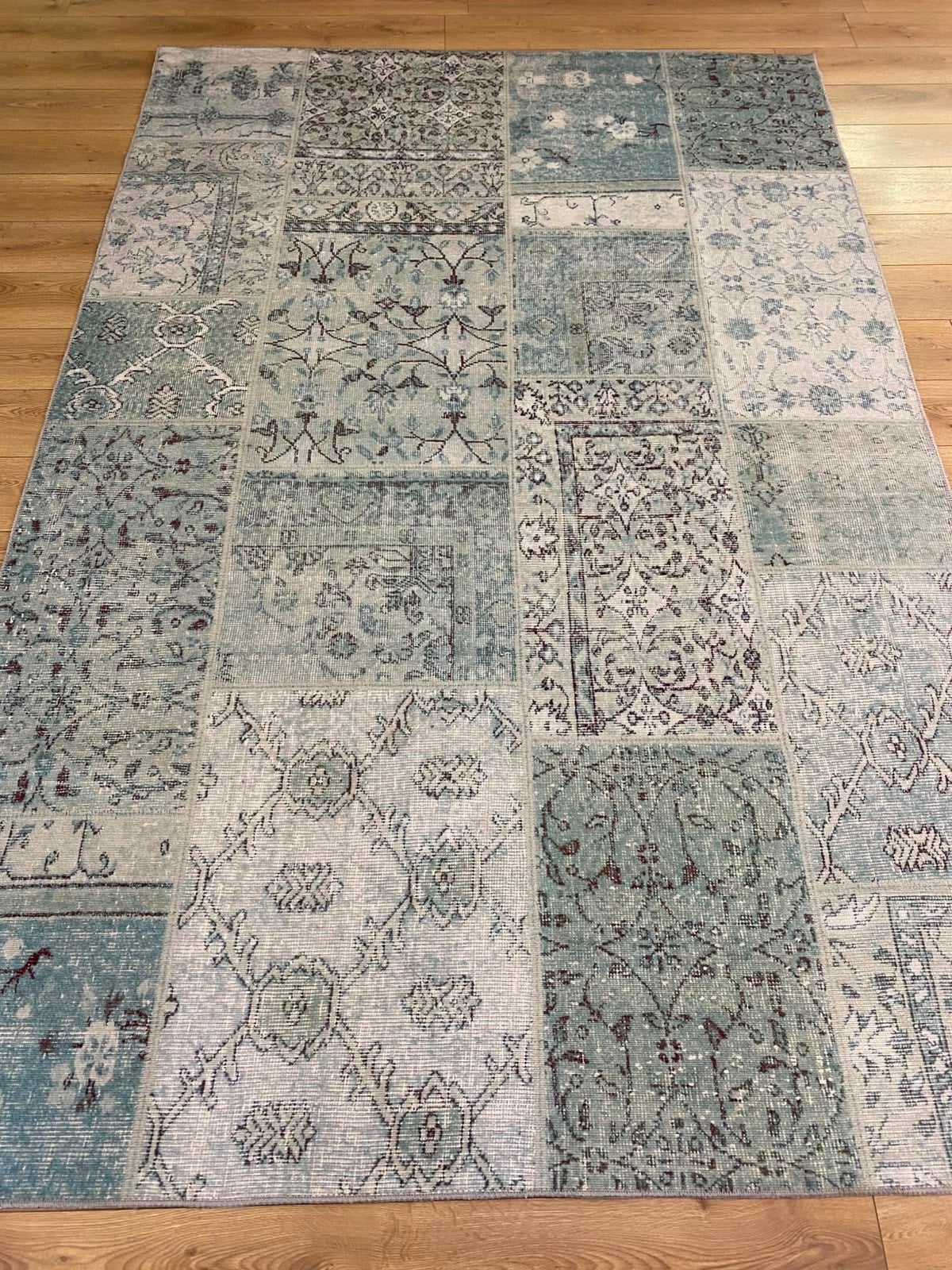 Çam Halı Siesta Patchwork 32-459 Etnik Eskitme Desenli Dokuma Tabanlı Yıkanabilir Şönil Salon ve Oda Halısı
