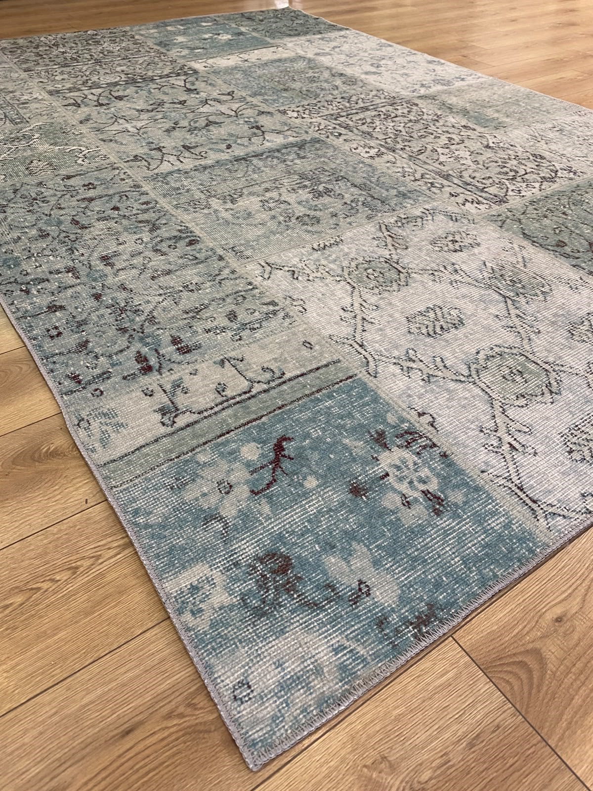 Çam Halı Siesta Patchwork 32-459 Etnik Eskitme Desenli Dokuma Tabanlı Yıkanabilir Şönil Salon ve Oda Halısı