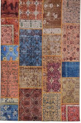 Çam Halı Siesta Patchwork 32-460 Etnik Eskitme Desenli Dokuma Tabanlı Yıkanabilir Şönil Salon ve Oda Halısı