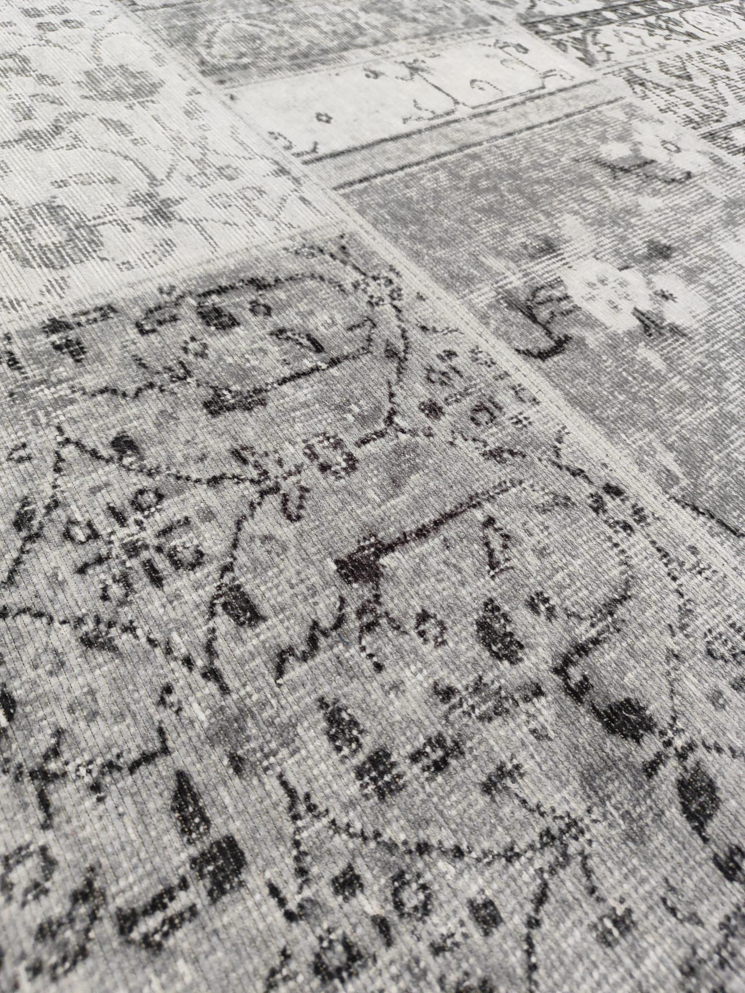 Çam Halı Siesta Patchwork 32-461 Etnik Eskitme Desenli Dokuma Tabanlı Yıkanabilir Şönil Salon ve Oda Halısı