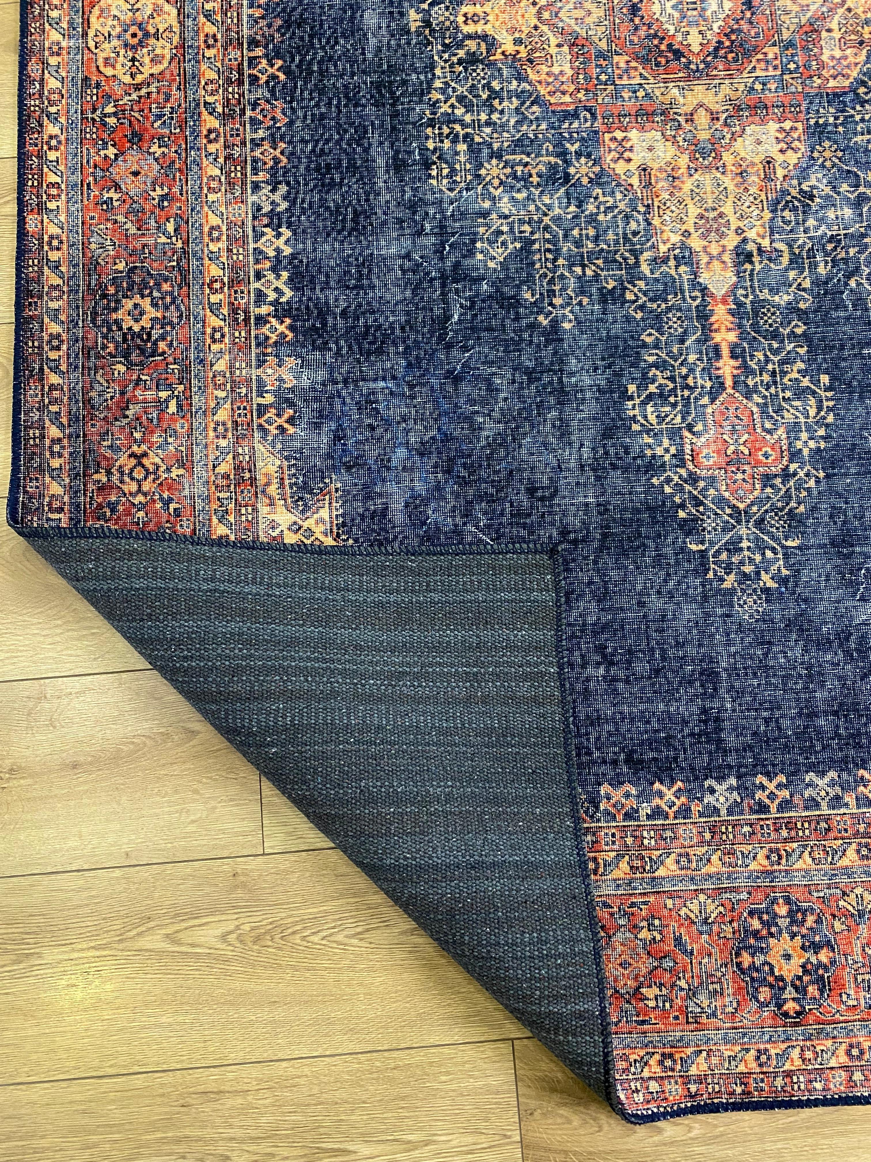 Çam Halı Siesta Vintage 32-030 Etnik Eskitme Desenli Dokuma Tabanlı Yıkanabilir Şönil Salon ve Oda Halısı