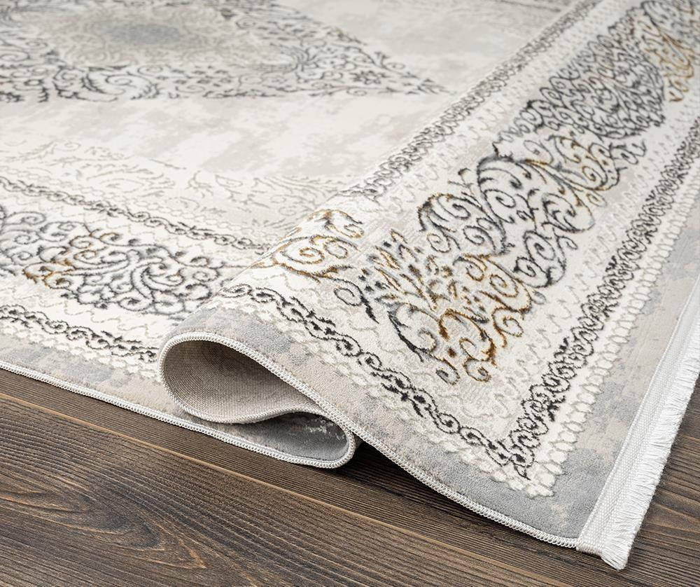 ÇAM Halı SİLVİA SL101A Gri Koridor Halısı Mutfak Halısı Salon Halısı