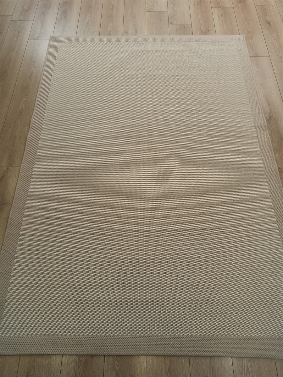 Çam Halı Sisal 9327 Bej / Krem Bordürlü Jüt Sisal Kilim