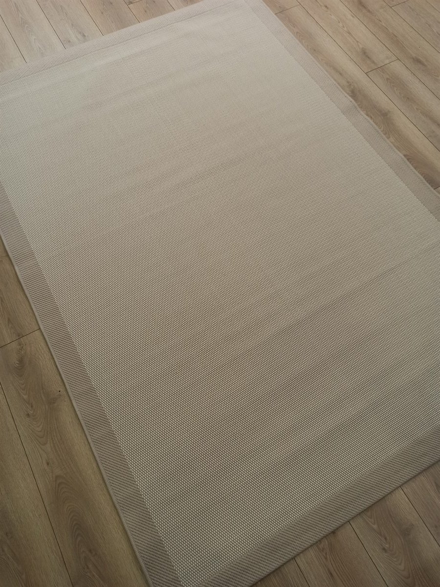 Çam Halı Sisal 9327 Bej / Krem Bordürlü Jüt Sisal Kilim
