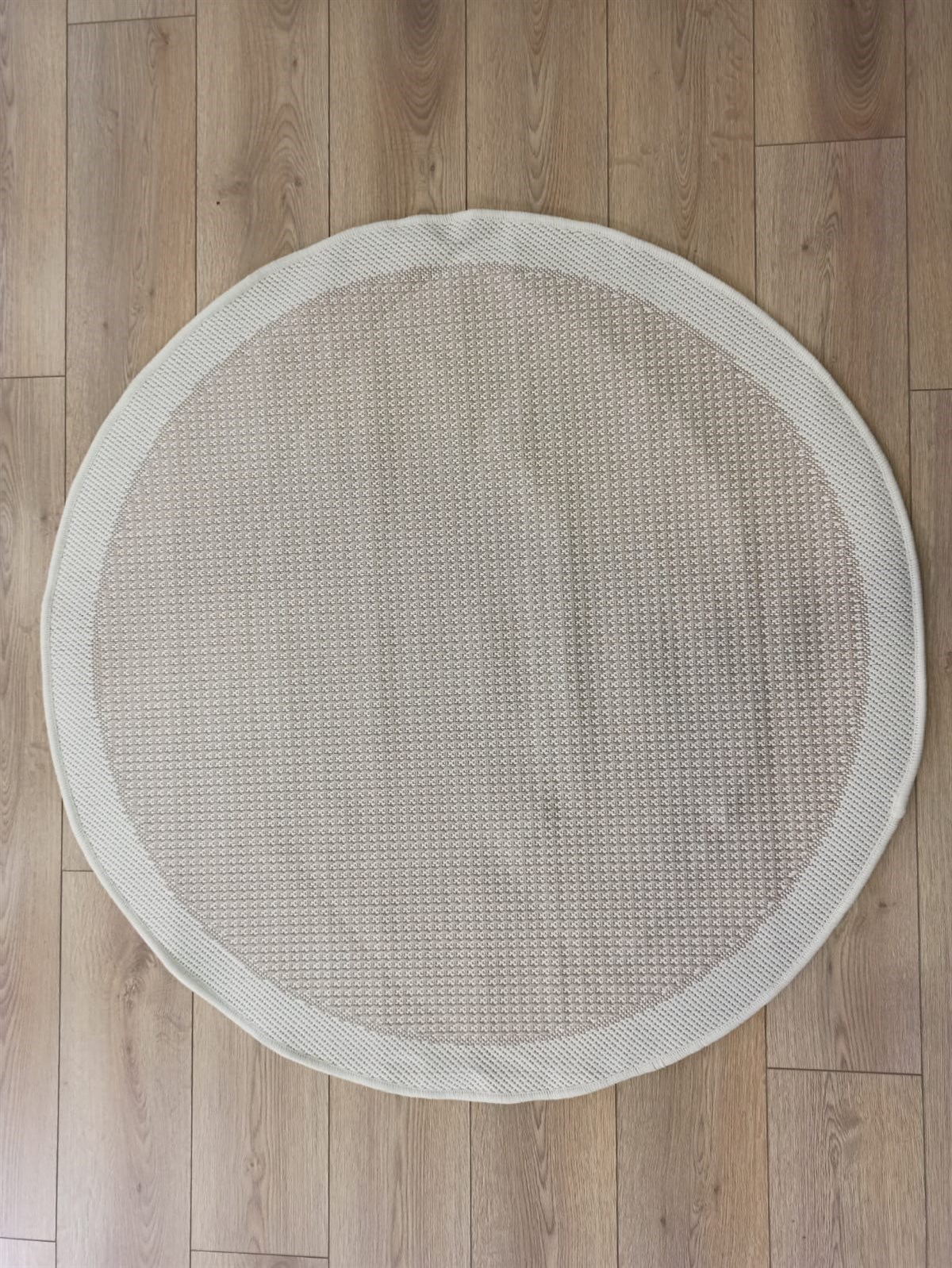 Çam Halı Sisal 9427 Krem / Bej Bordürlü Daire Jüt Sisal Kilim
