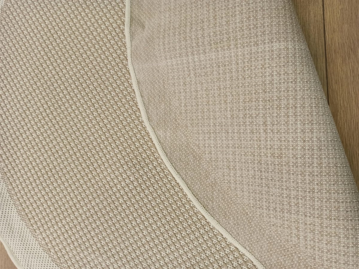Çam Halı Sisal 9427 Krem / Bej Bordürlü Daire Jüt Sisal Kilim
