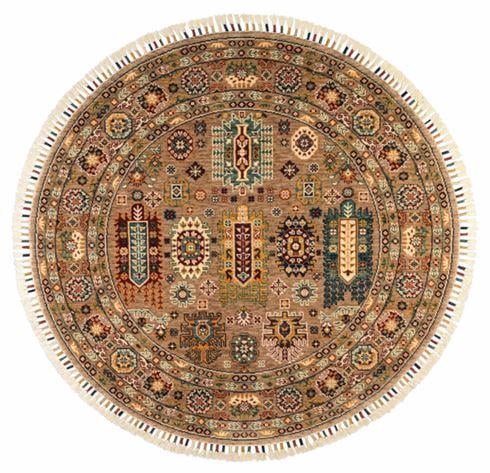 Çam Halı Sultani 807 Vizon Daire Yün ve Bambu ile Özel Tezgahlarda Üretilen Otantik Desenli El Emeği Modern Uşak Halısı