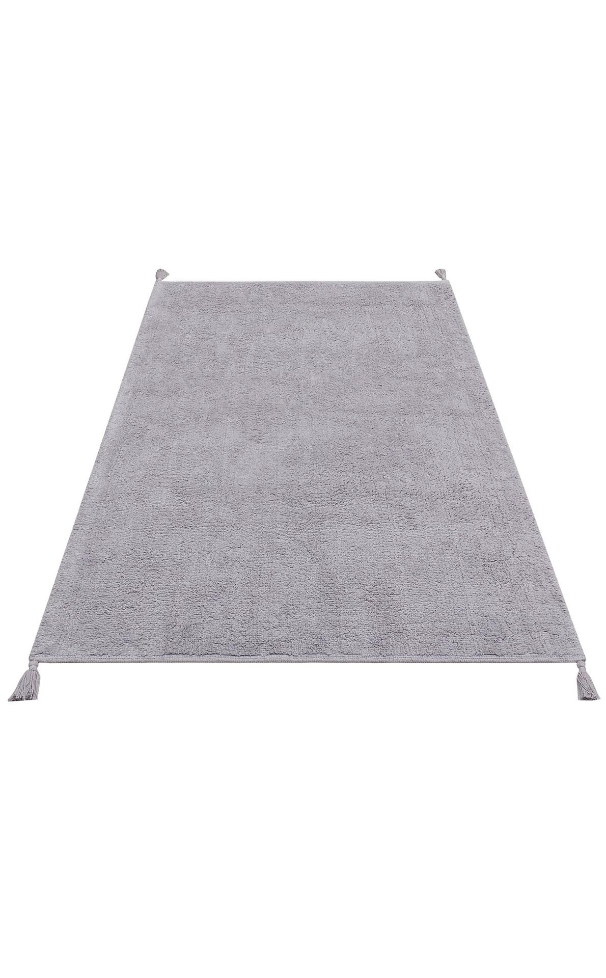 EKO Halı COTTON BOON CBN PLAİN GREY  Kaymaz Tabanlı Yıkanabilir Doğal Pamuklu Bebek Halısı