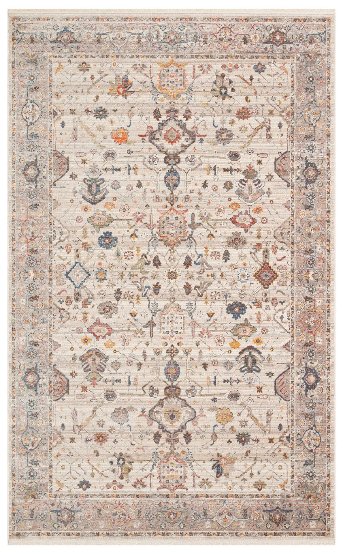 Eko Halı PİETRA PTA 01 CREAM GREY Sıcak Renk Tonlarını Etnik Desenlerle Buluşturan Yumuşak Tuşeli Salon Halısı Oturma Odası Halısı Mutfak Halısı Modern Makine Halısı
