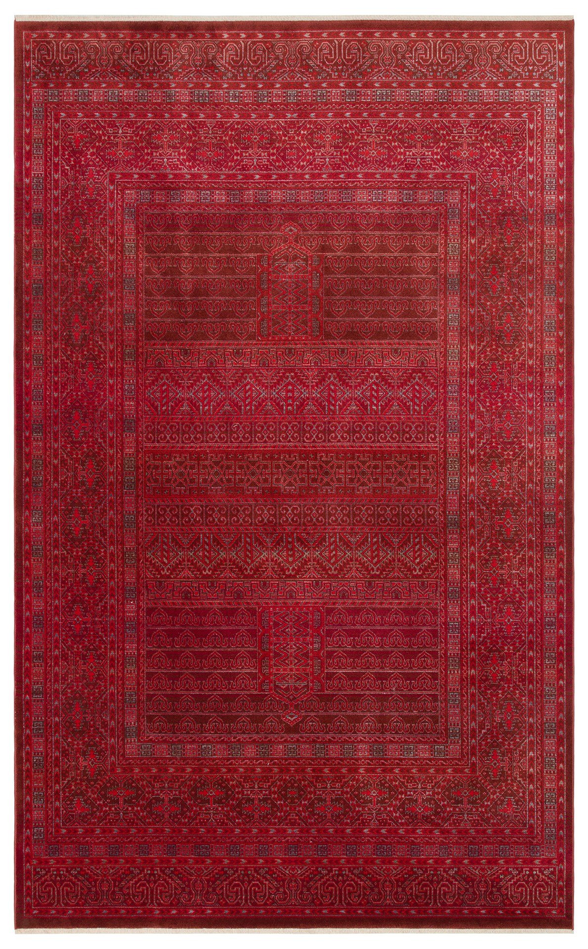 Eko Halı PİETRA PTA 17 RED Sıcak Renk Tonlarını Etnik Desenlerle Buluşturan Yumuşak Tuşeli Salon Halısı Oturma Odası Halısı Mutfak Halısı Modern Makine Halısı