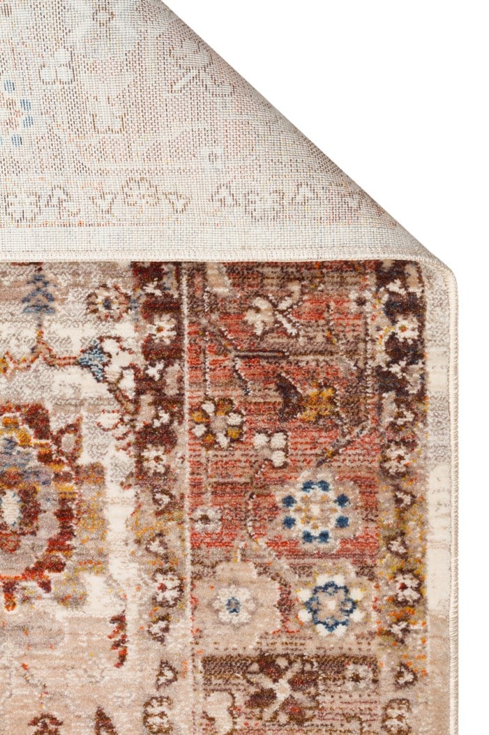 Eko Halı PİETRA PTA 22 CREAM BROWN Sıcak Renk Tonlarını Etnik Desenlerle Buluşturan Yumuşak Tuşeli Salon Halısı Oturma Odası Halısı Mutfak Halısı Modern Makine Halısı