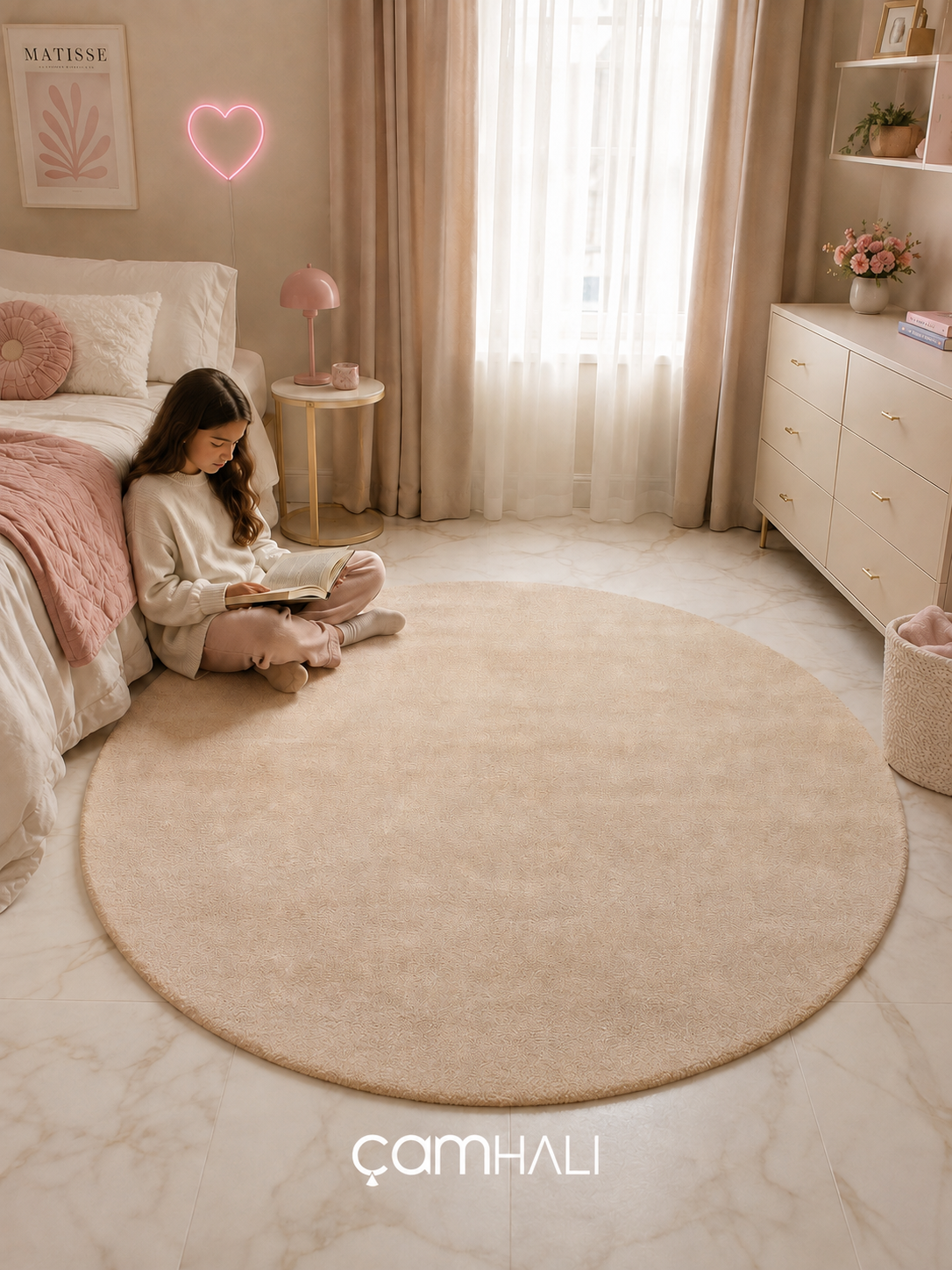 Eko Halı ZEN 01 BEİGE DAİRE Hav Toz Vermez Yumuşak Dokulu Salon Halısı Oturma Odası Halısı Yatak Odası Halısı Çocuk Odası Halısı Koridor Halısı Mutfak Halısı Modern Makine Halısı