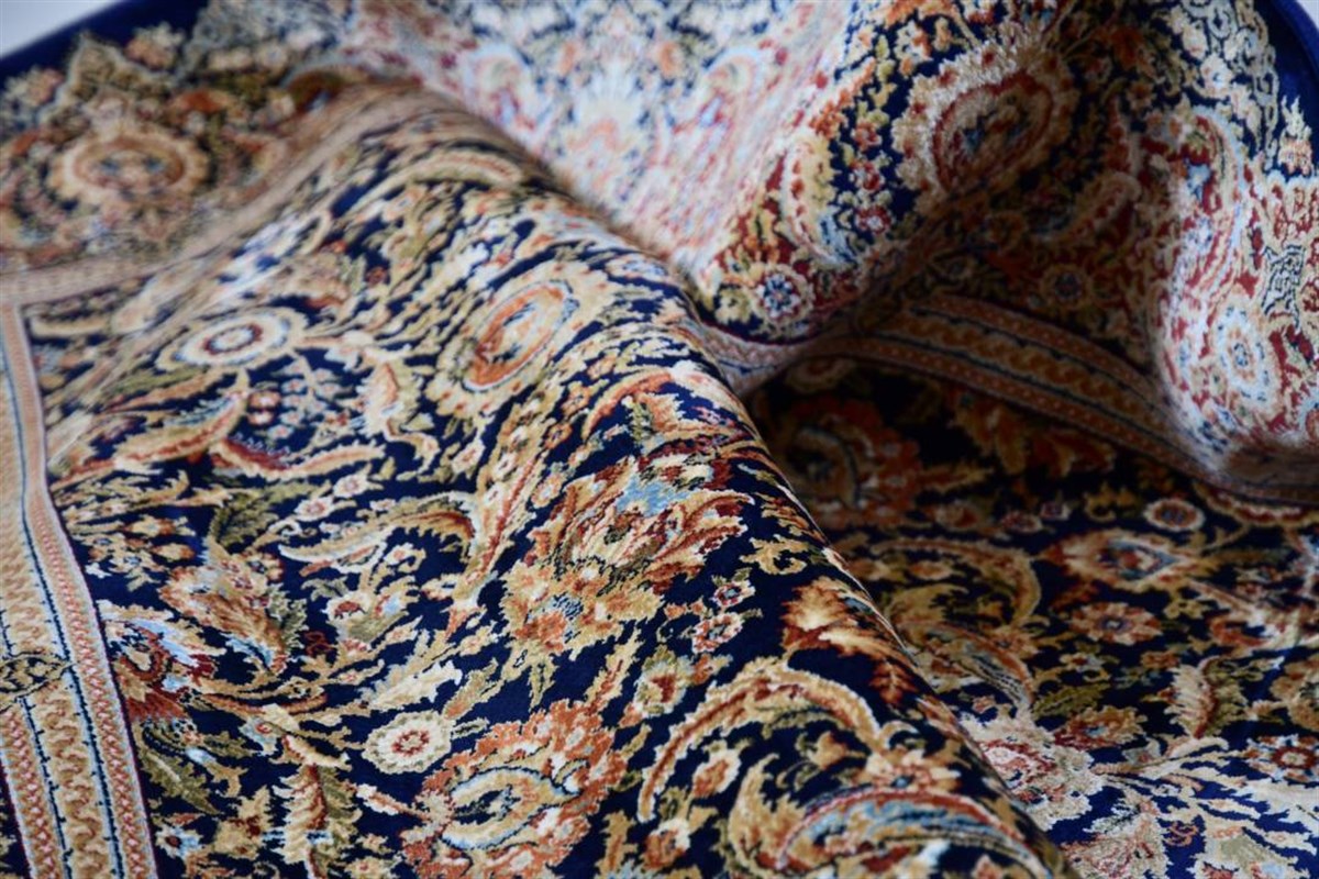 Elexus Halı Ala 3218 Lacivert Bordo Klasik Desen Salon Halısı
