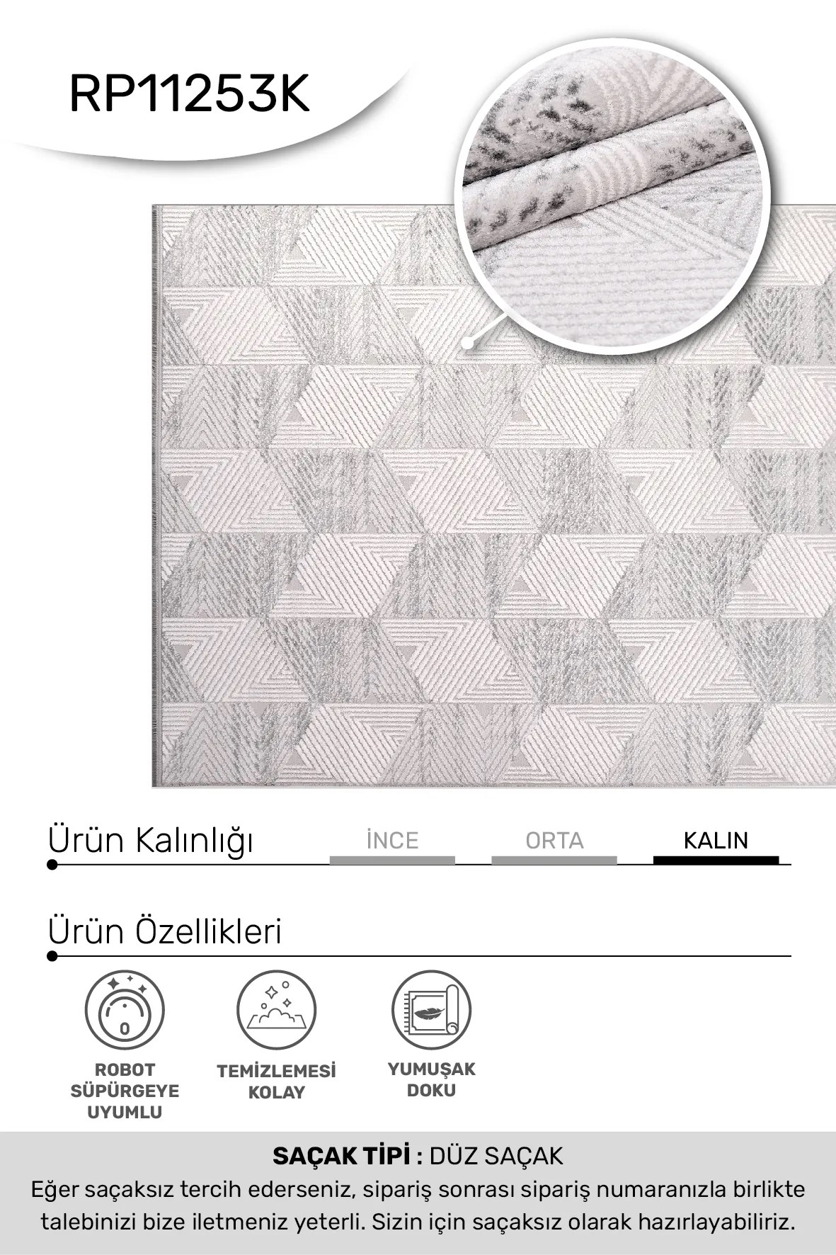 FİLORA-Gri/Krem - Özel Ölçü-Salon, Oturma Odası ve Koridor Halısı-Robot Süpürgeye Uyumlu-Kolay Temizlenebilir-Uygun Fiyat