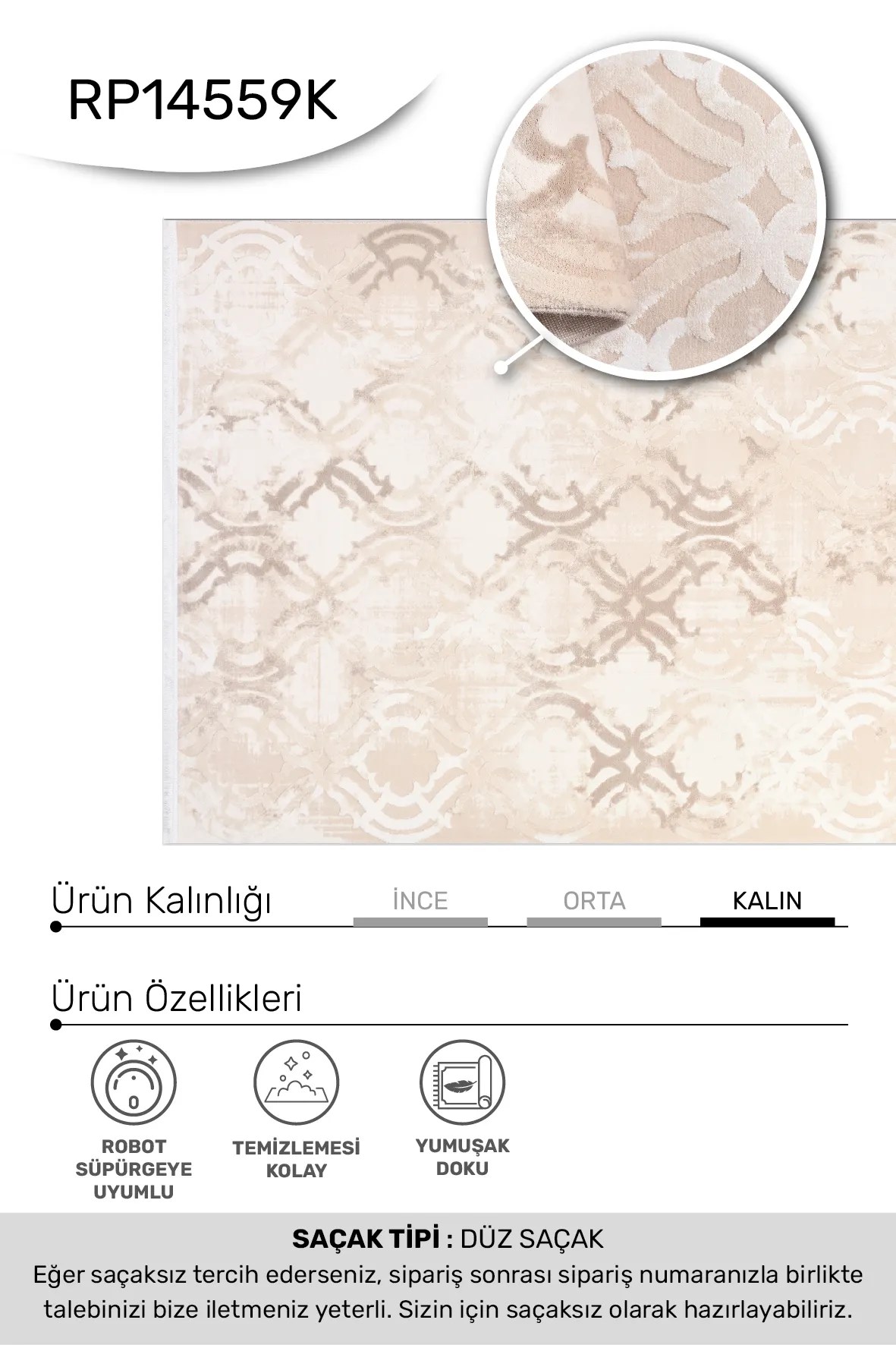 GASPİNA-Vizon/Kahve - Özel Ölçü-Salon, Oturma Odası ve Koridor Halısı-Robot Süpürgeye Uyumlu-Kolay Temizlenebilir-Uygun Fiyat