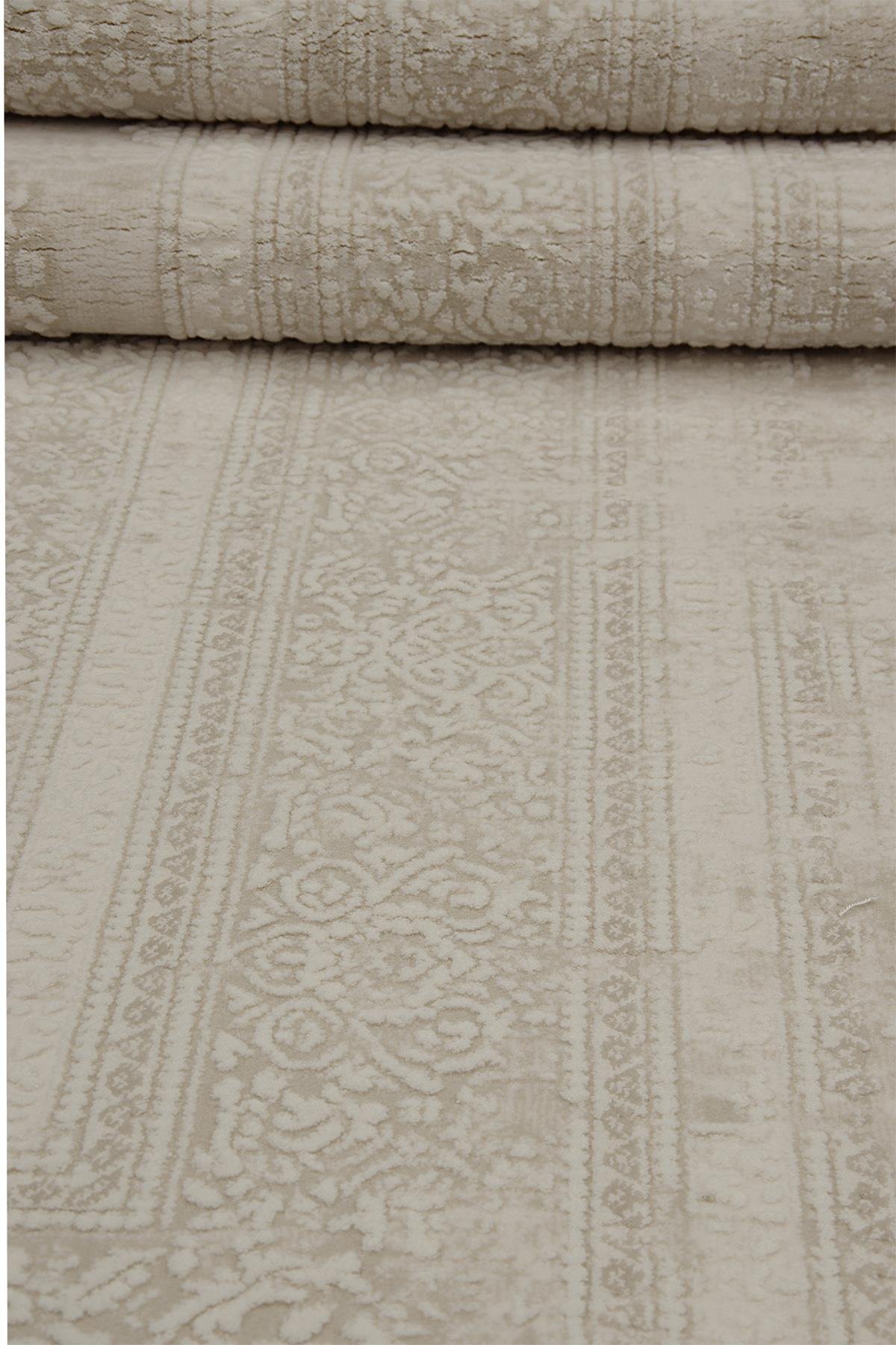 Kashe Halı Harmony 6035 Kemik Salon Halısı Oturma Odası Halısı Koridor Halısı Mutfak Halısı Modern Makine Halısı