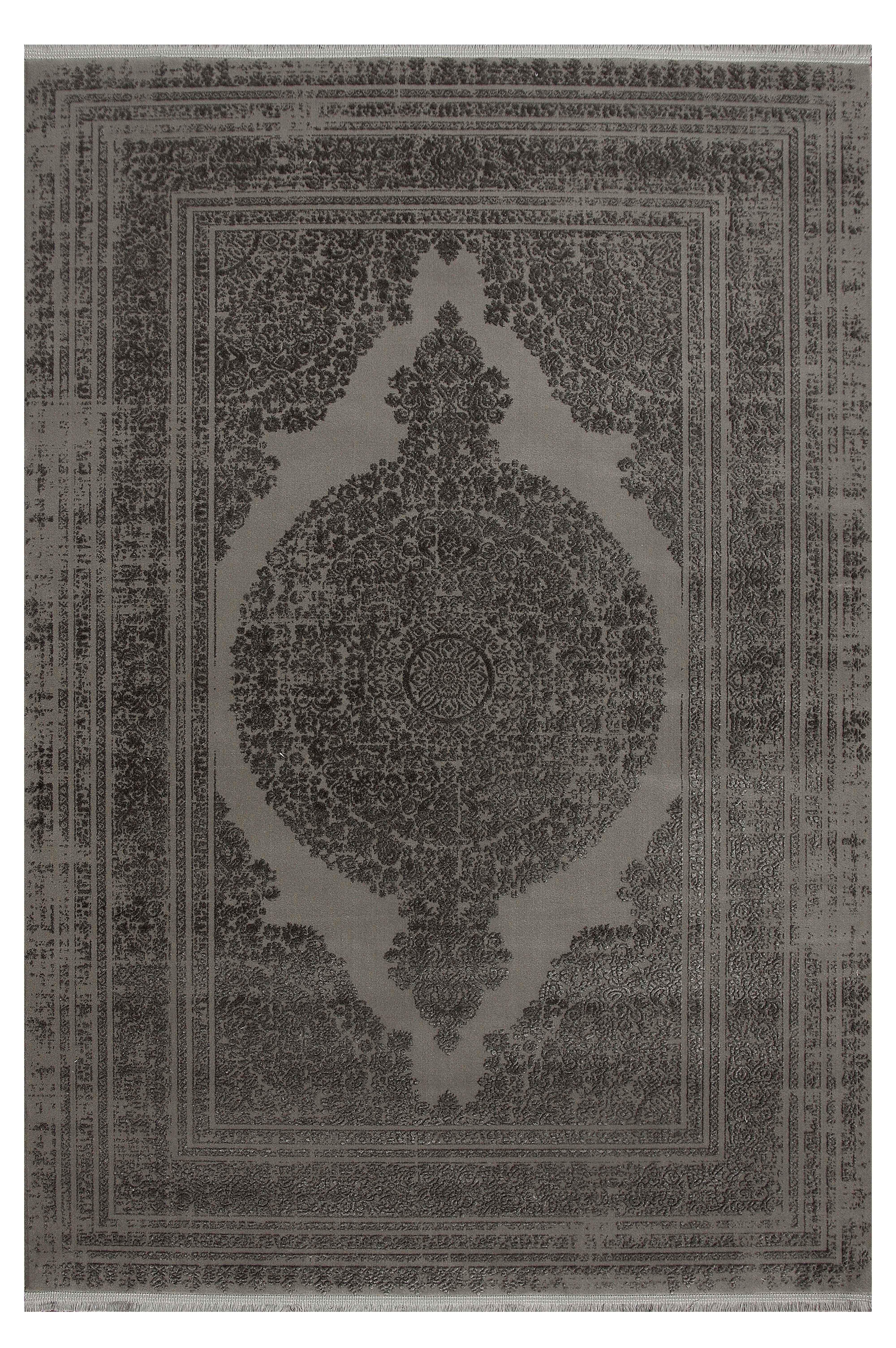 Kashe Halı Harmony 6040 Antrasit Salon Halısı Oturma Odası Halısı Koridor Halısı Mutfak Halısı Modern Makine Halısı
