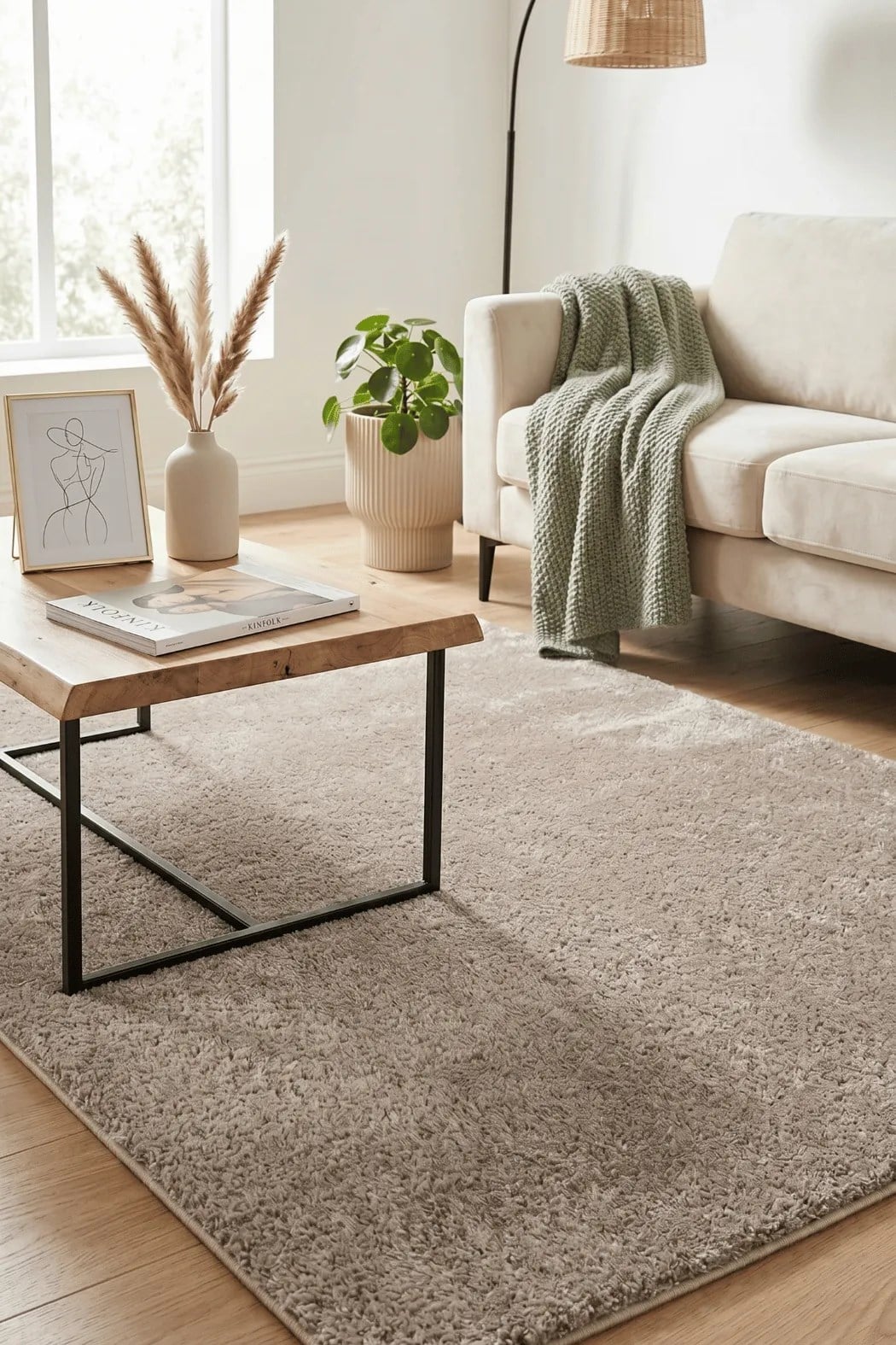 POLY Peluş Halı-Vizon -  Salon-Mutfak-Antre-Oturma Odası-Yumuşak-Kaymaz Taban-Yıkanabilir–Modern-Uygun Fiyat