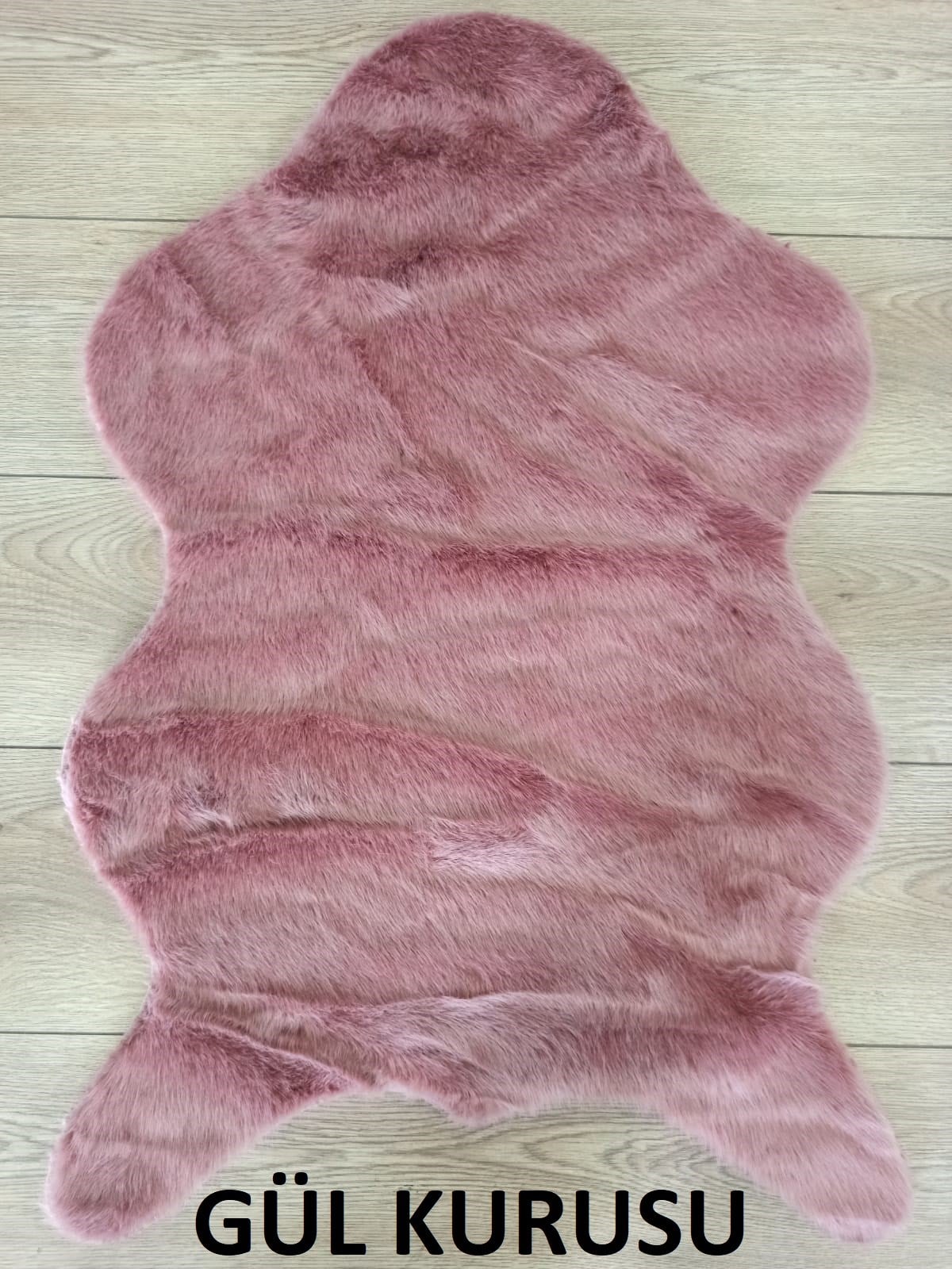 Tavşan Tüyü Suni Deri Tabanlı Yıkanabilir Peluş Post 60X90
