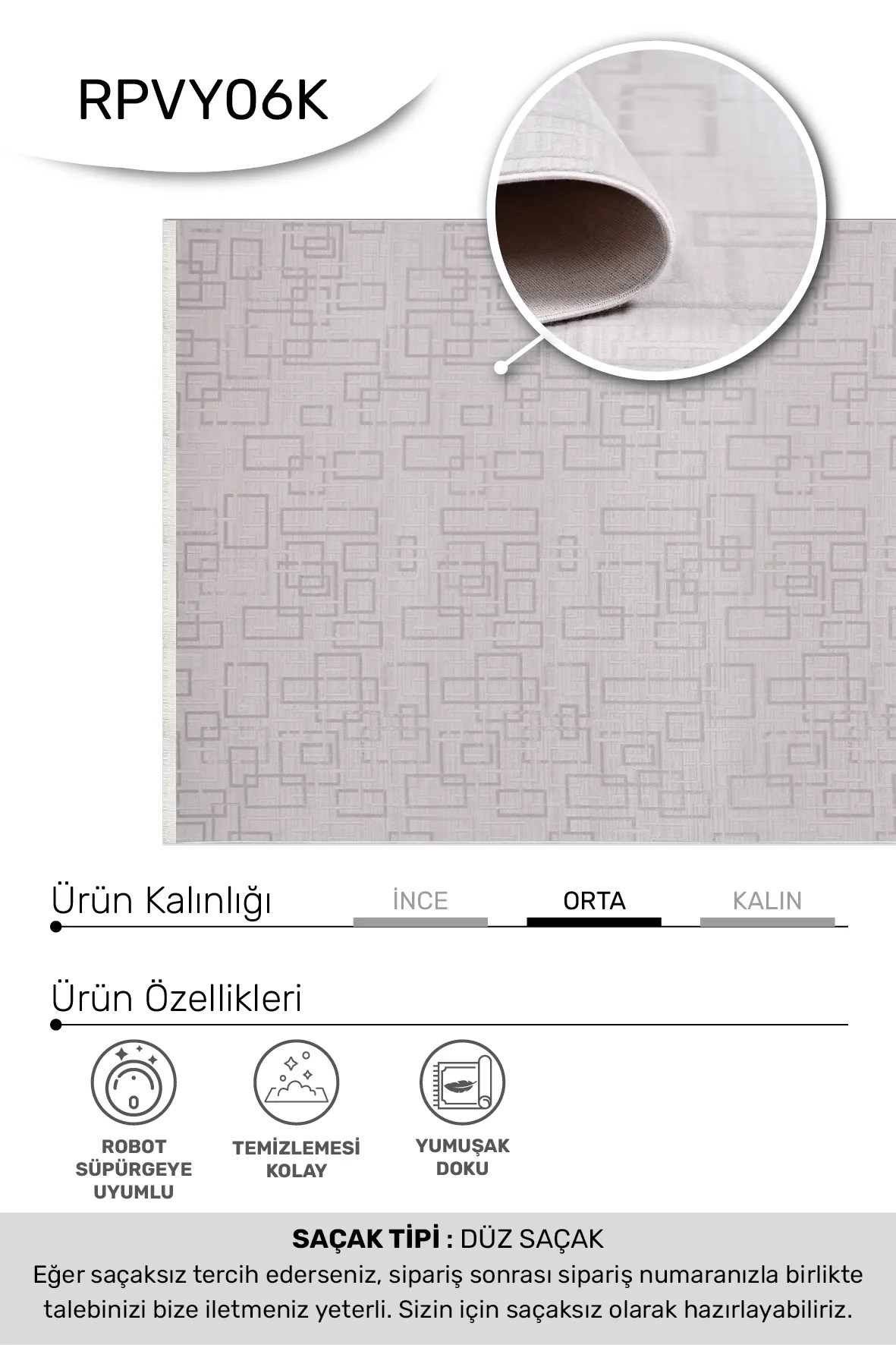 VİANORA-Bej/Gri - Özel Ölçü-Salon,Oturma Odası ve Koridor Halısı-Robot Süpürgeye Uyumlu-Kolay Temizlenebilir-Uygun Fiyat