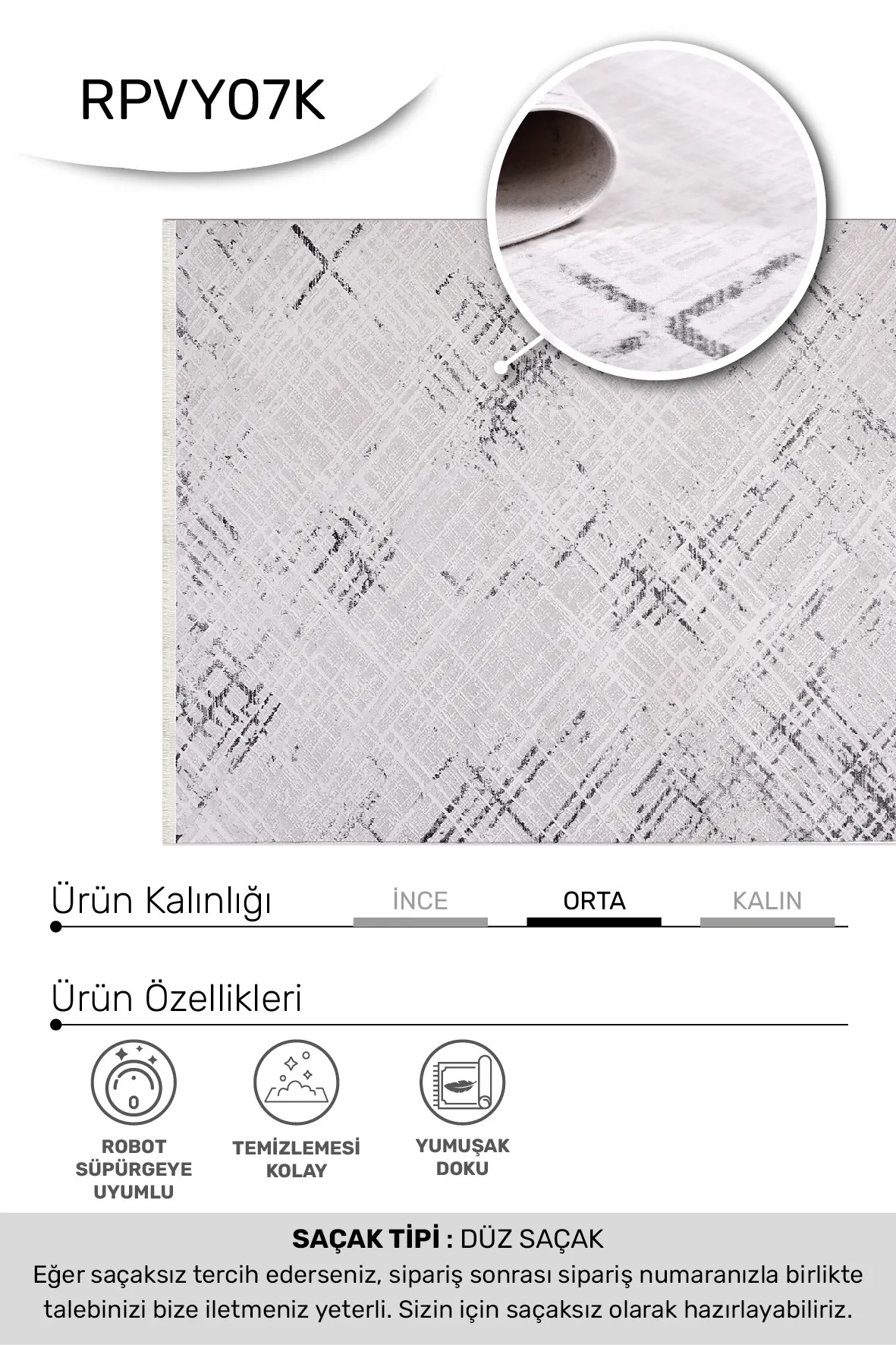 VİANORA-Bej/Gri - Özel Ölçü-Salon,Oturma Odası ve Koridor Halısı-Robot Süpürgeye Uyumlu-Kolay Temizlenebilir-Uygun Fiyat