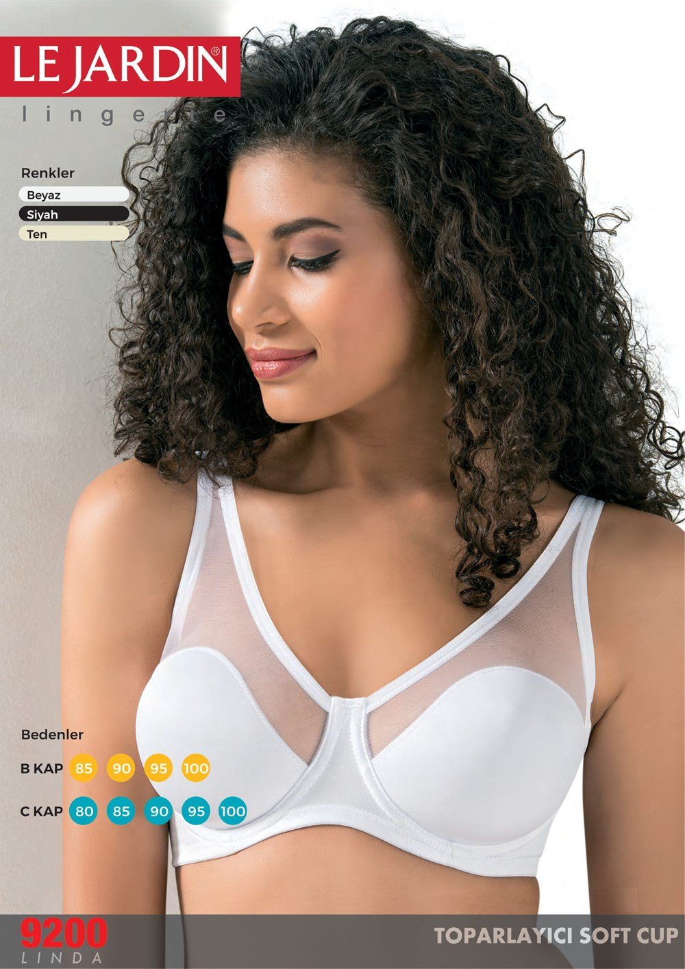 LE JARDİN 9200 B-CUP SOPHİE SOFT CUP BRA TÜL KAPLI SÜTYEN