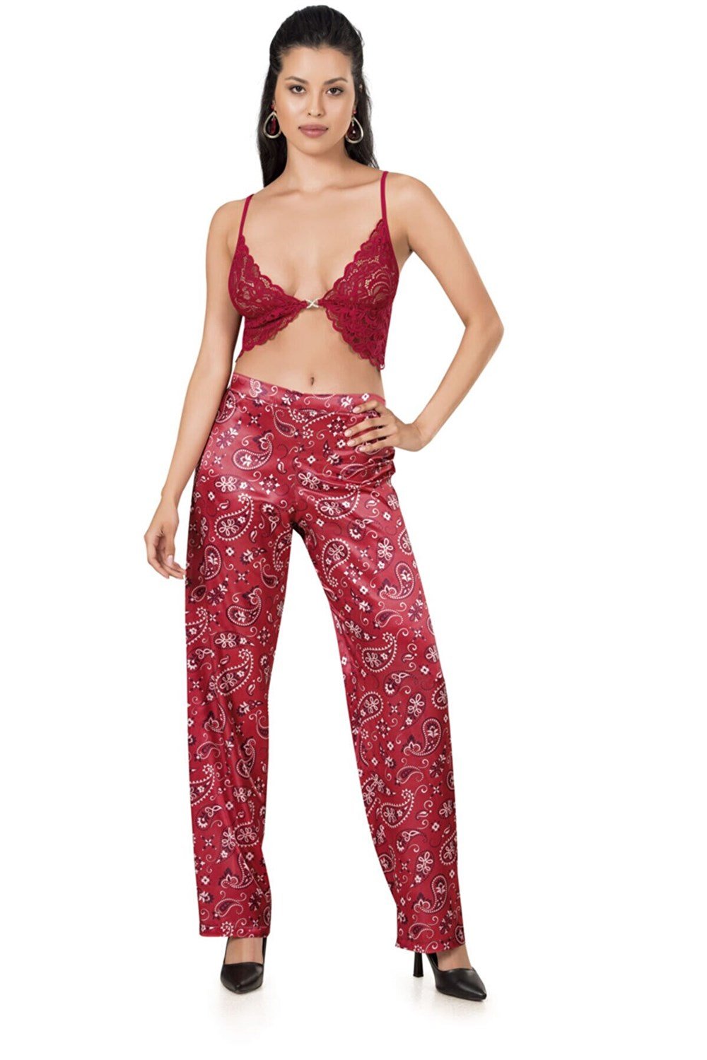 MOONGİRL 227 3'LÜ SATEN PİJAMA TAKIMI 