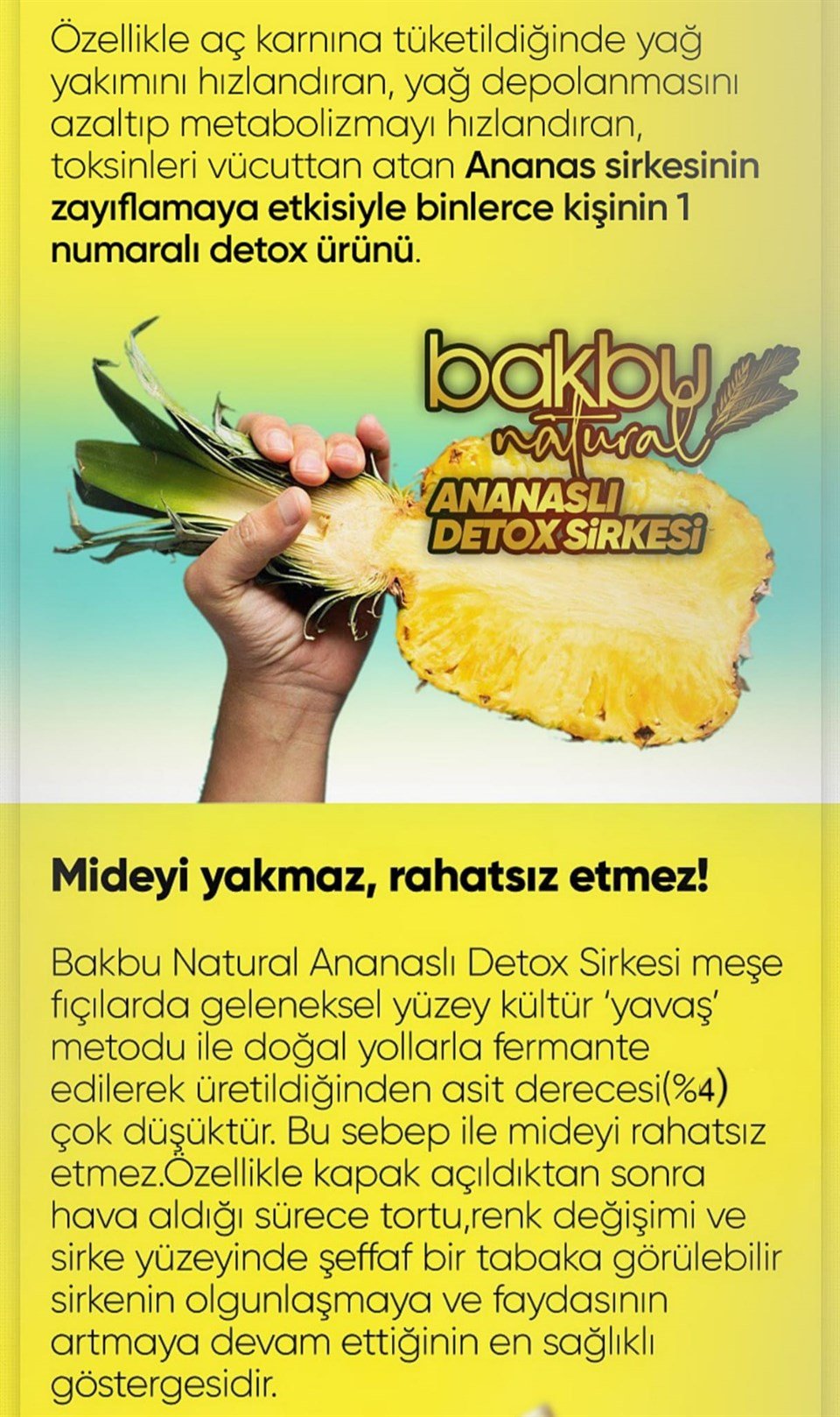  Bakbu Ananaslı Detox Sirkesi 2'li