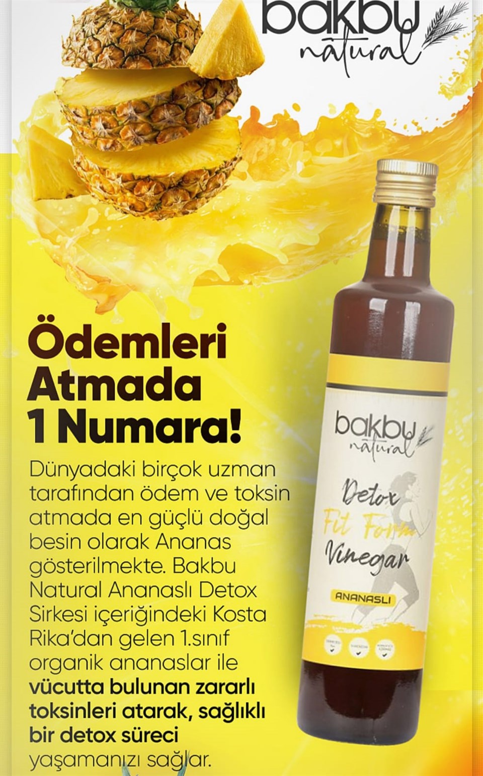 Bakbu Ananaslı Detox Sirkesi 3'lü