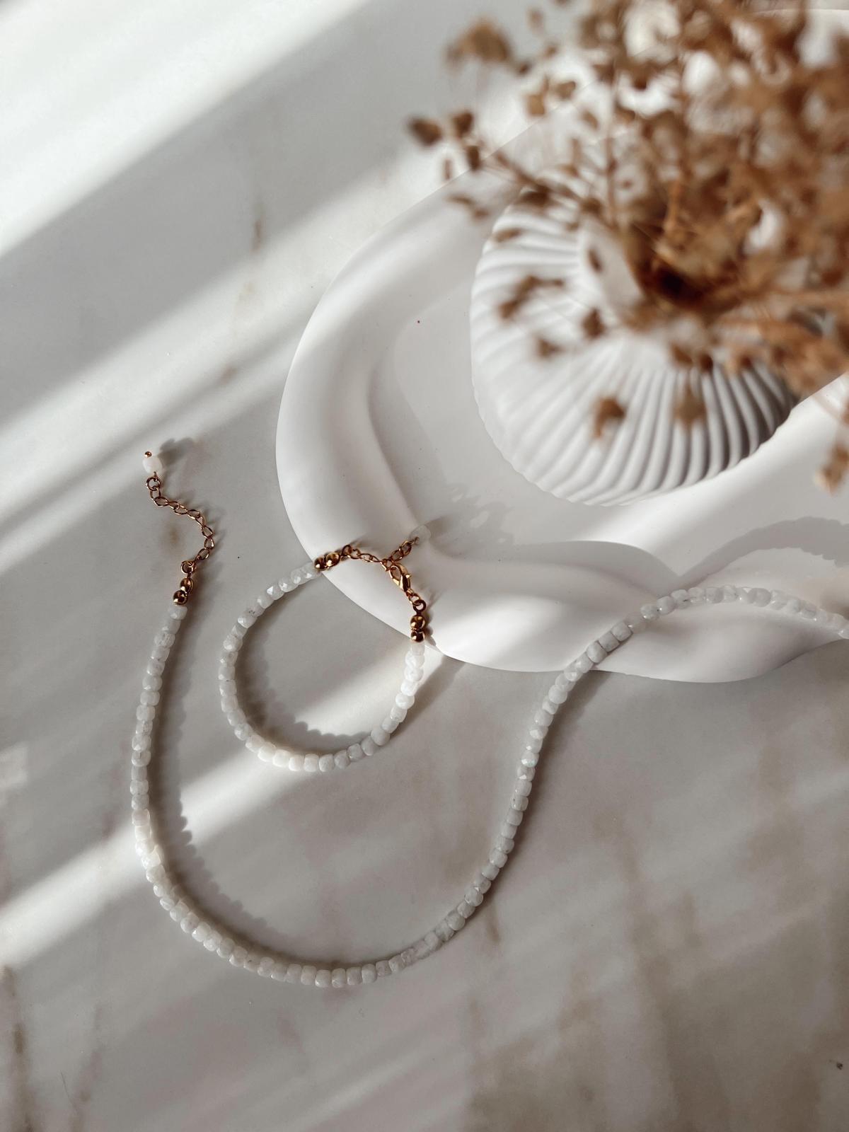 1.Sınıf Kare Kesim Fasetli Aytaşı Kolye ve Bileklik Set(Gold Zincir)