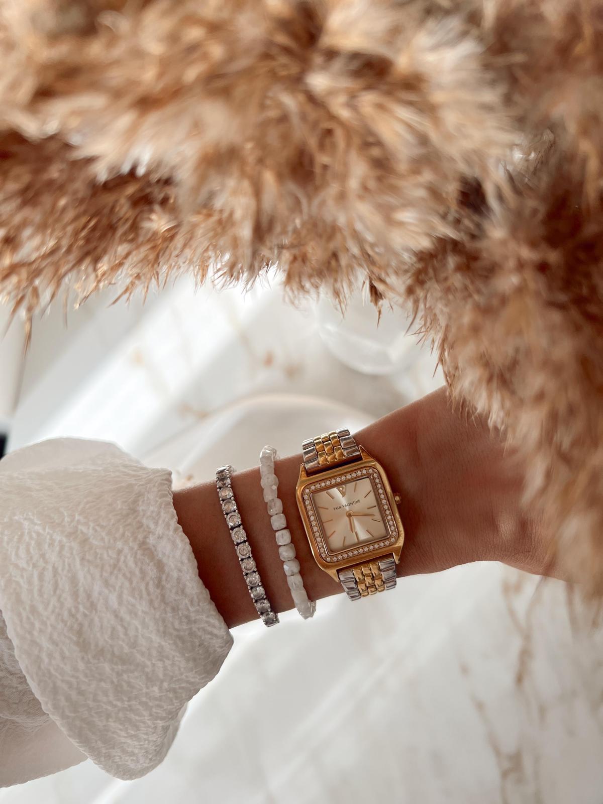 1.Sınıf Kare Kesim Fasetli Aytaşı Kolye ve Bileklik Set(Silver  Zincir)