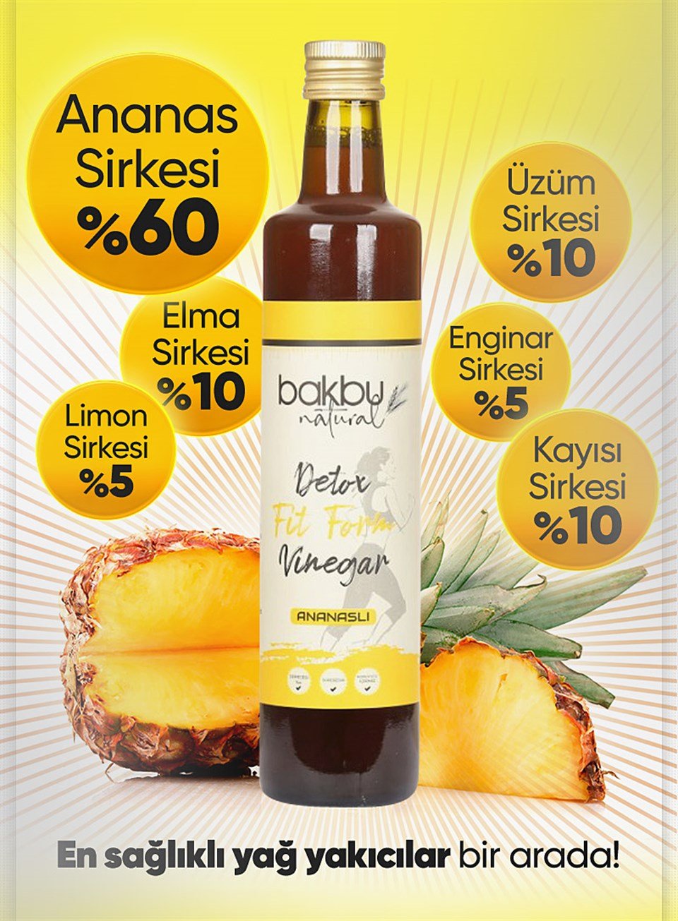 Bakbu Ananaslı Detox Sirkesi