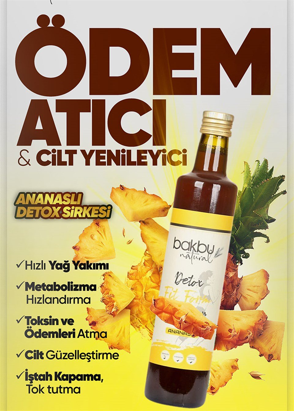 Bakbu Ananaslı Detox Sirkesi