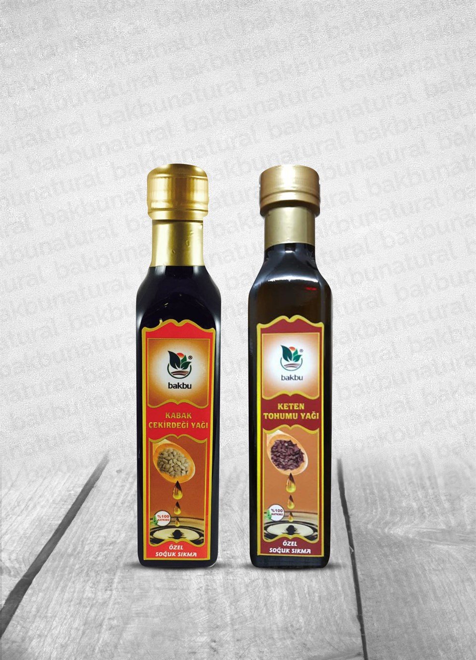 Bakbu Kabak Çekirdeği Yağı 250 Ml Ve Keten Tohumu Yağı 250 Ml