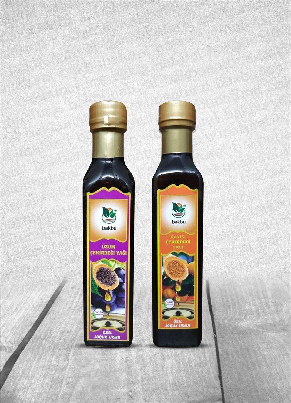 Bakbu Kayısı Çekirdeği Yağı 250 Ml Ve Bakbu Üzüm Çekirdeği Yağı 250 Ml