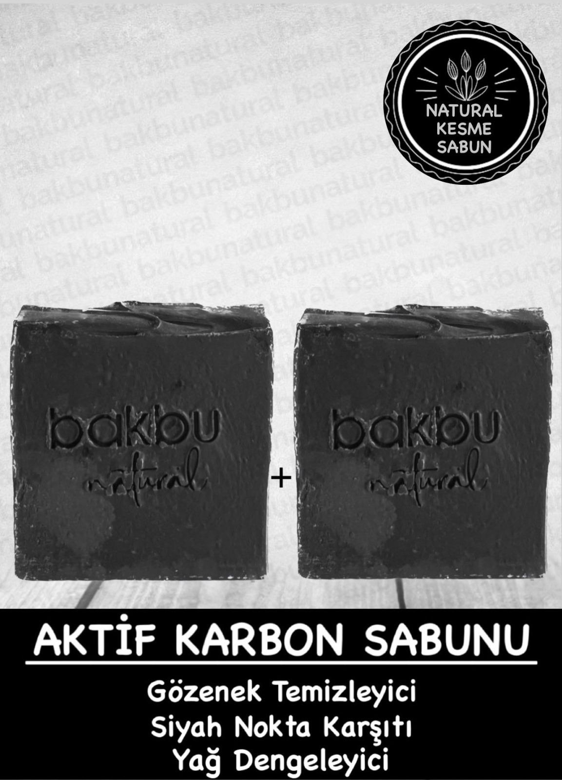 Bakbu Natural Aktif Karbon Kesme Sabun 2 'li