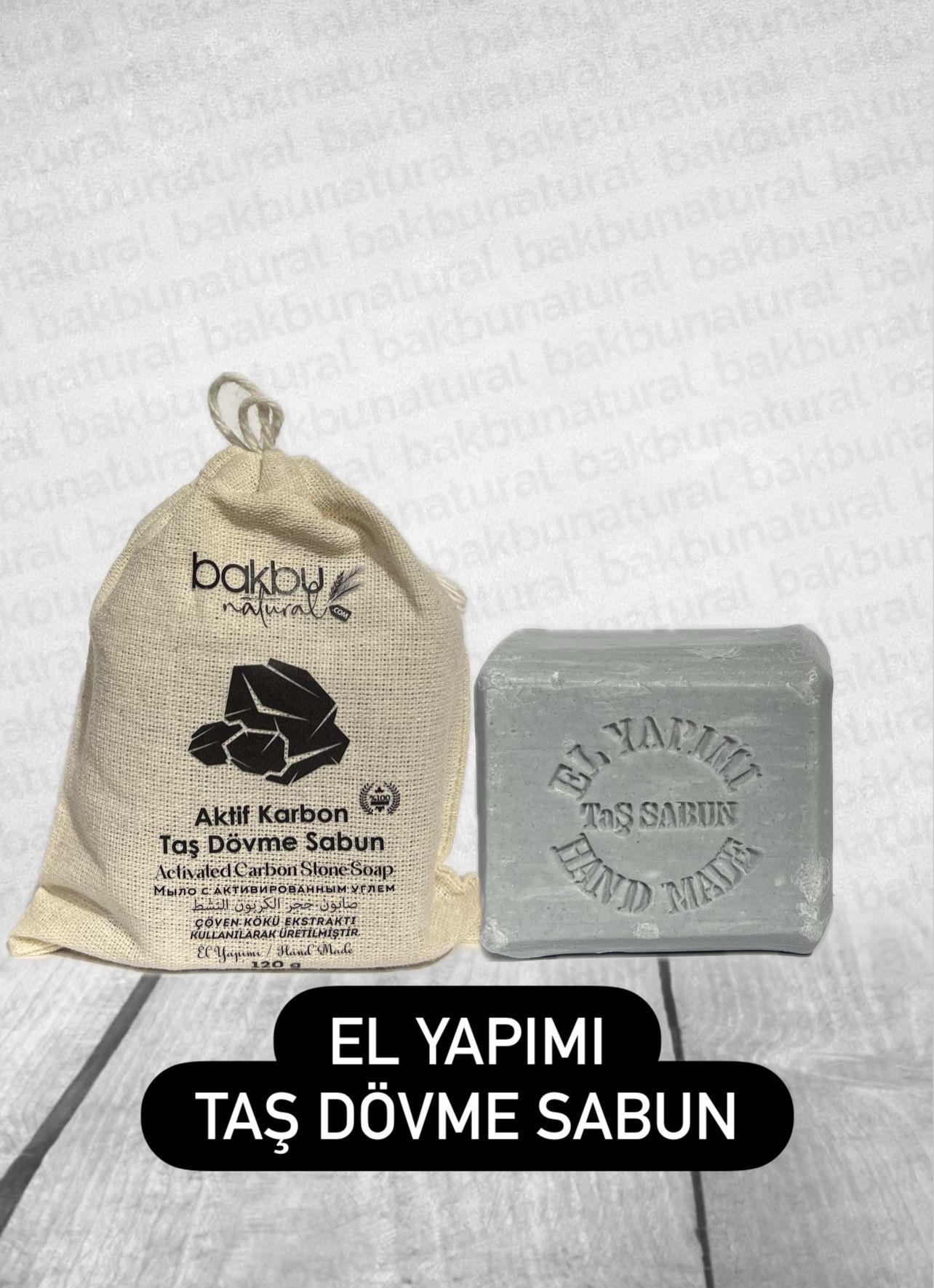 Bakbu Natural El Yapımı Taş Dövme Aktif Karbon Sabunu