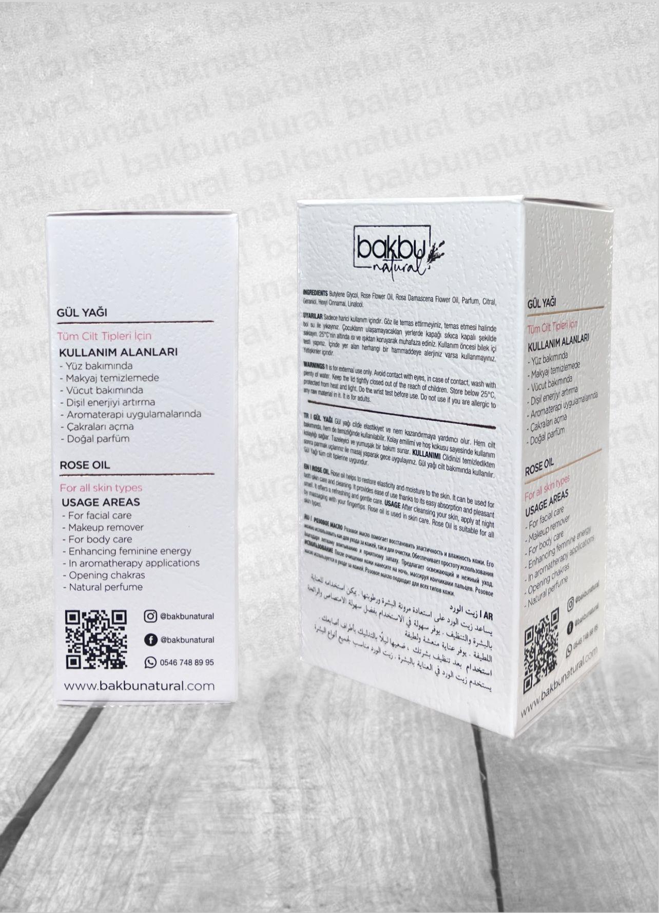 Bakbu Natural Gül Yağ Cilt Temizleme&Cilt Bakımı 30 ML